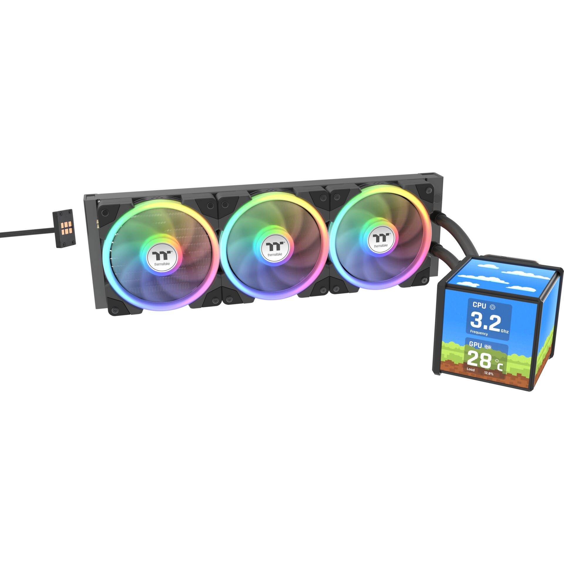 RGB-Lüfter, 3-Fan-Liquidkühler, CPU-Kühler, ARGB, Kühlblock