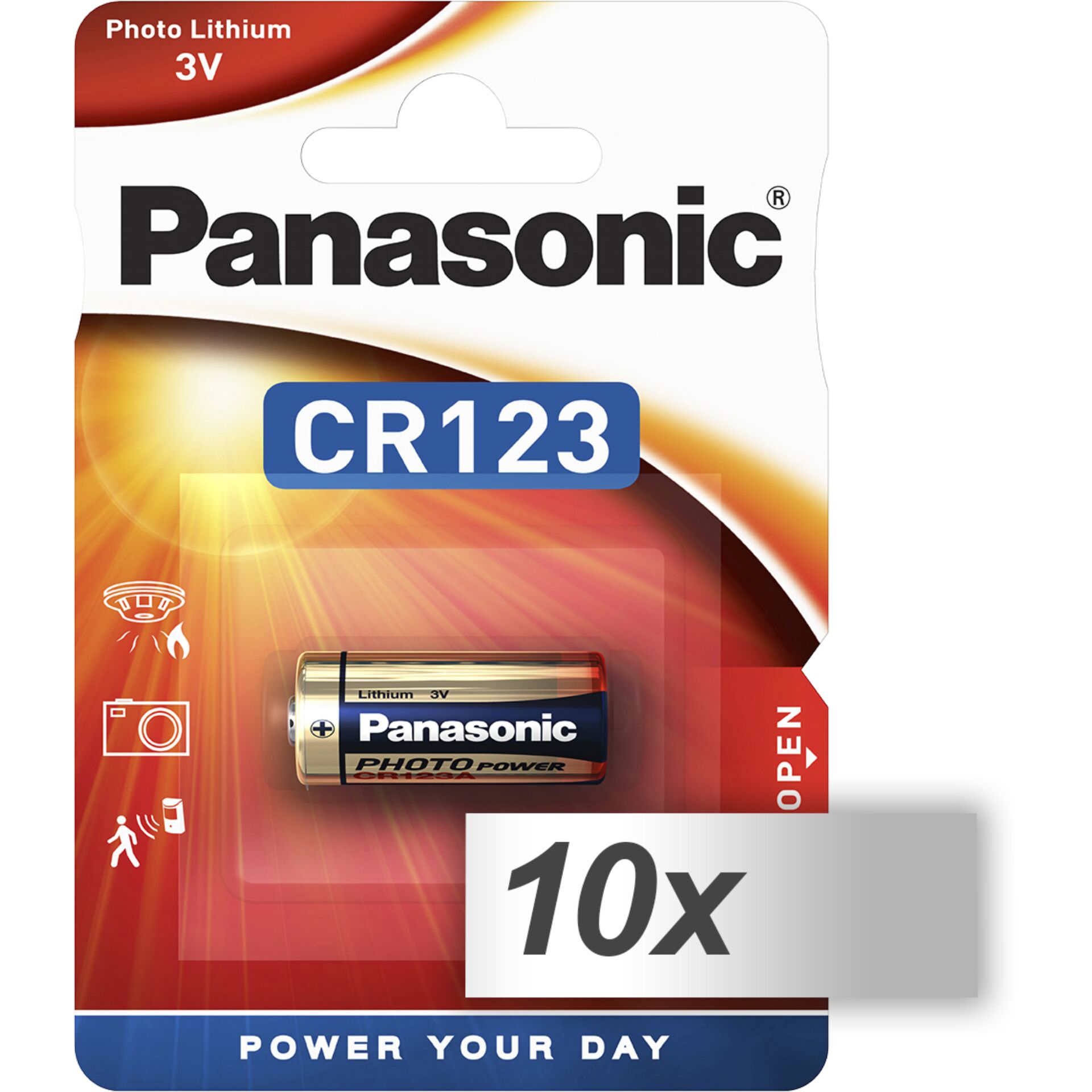 10x1 Panasonic Photo CR-123 A  Lithium          VPE Innenkarton