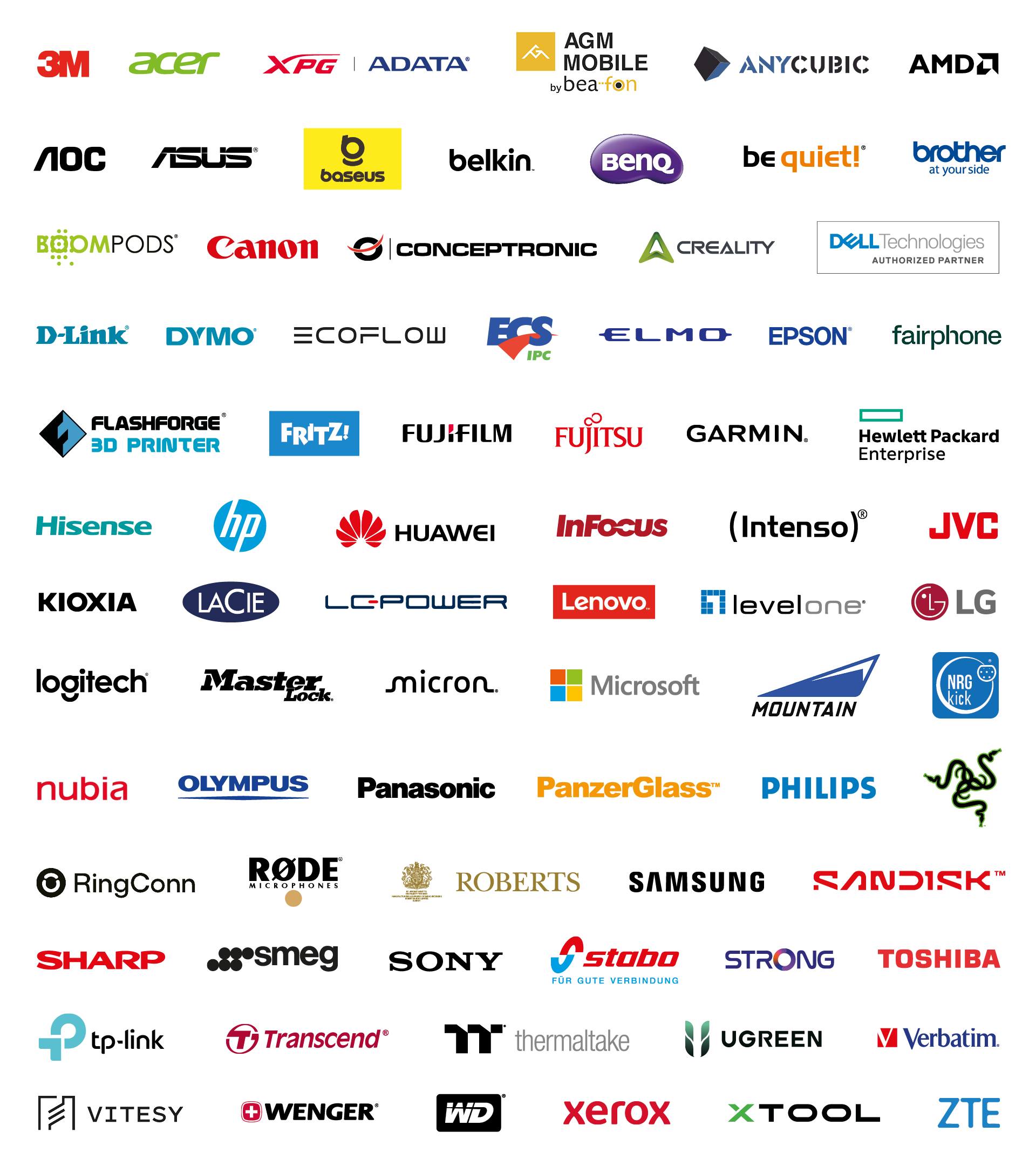 Logo, Elektronikmarken, Tech-Logos, Vielfache Marken, Collage aus Marken