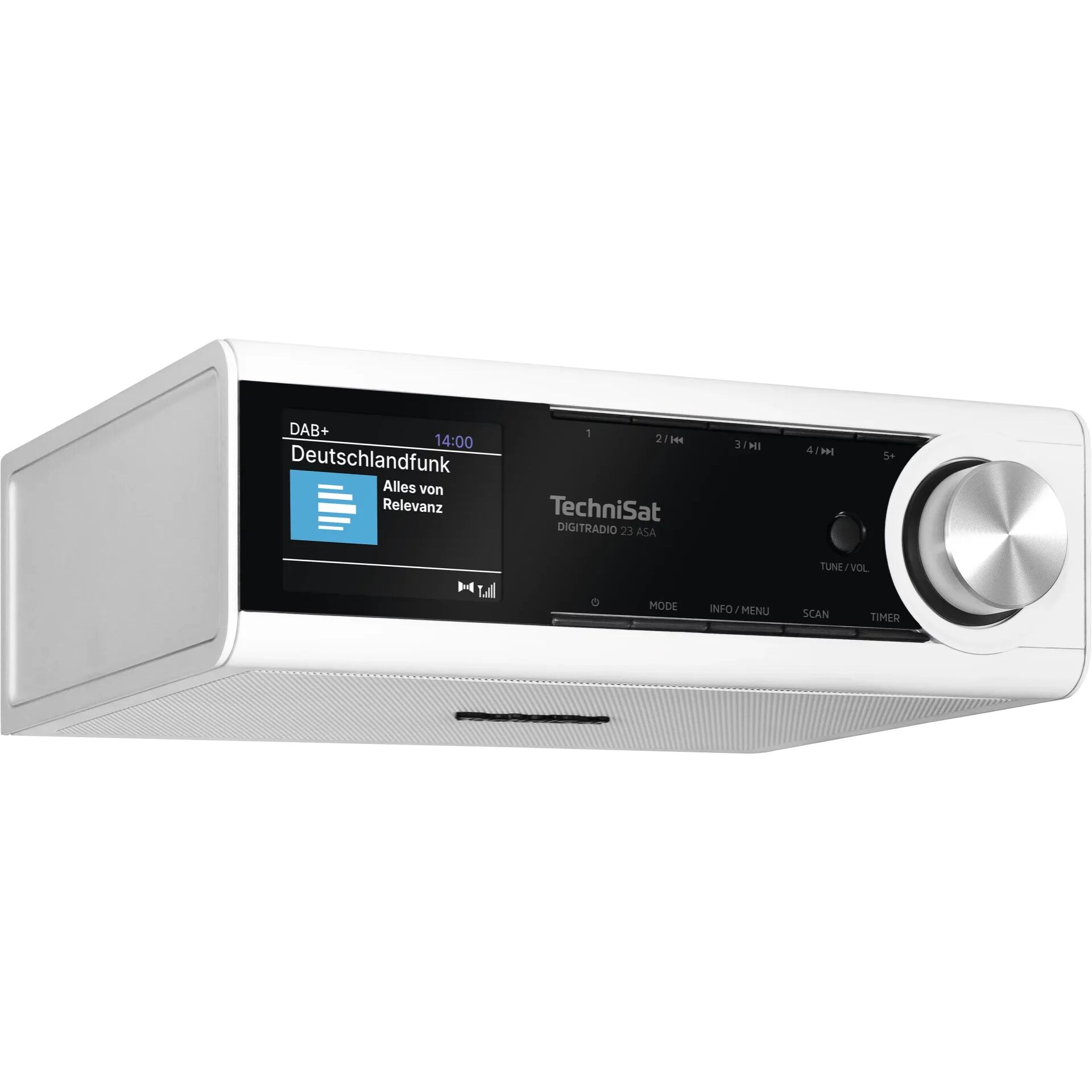 DAB+ Empfänger, Digitalradio, Kompaktgerät, Schwarz-Weiß Display, Rotary Knob