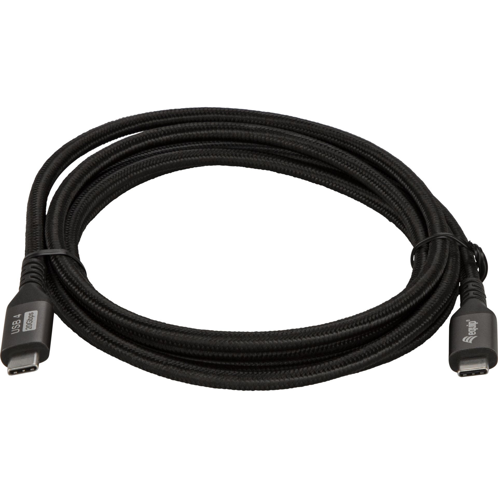 USB-C Kabel, geflochten, schwarz, Datenkabel, 2 m Länge