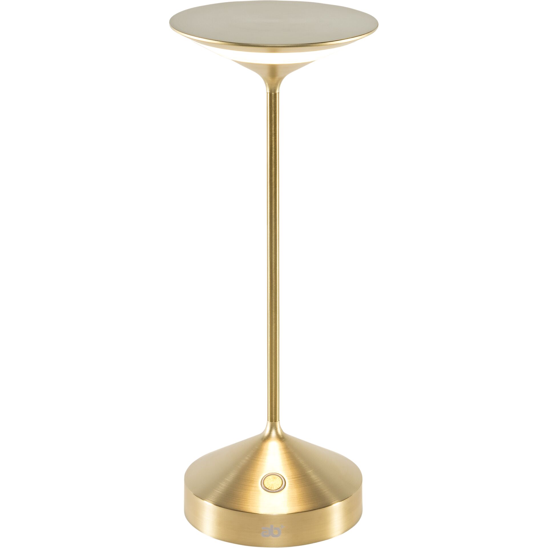 Gold, Beleuchtender Tisch, Stehleuchte, Metall, Rundfuß