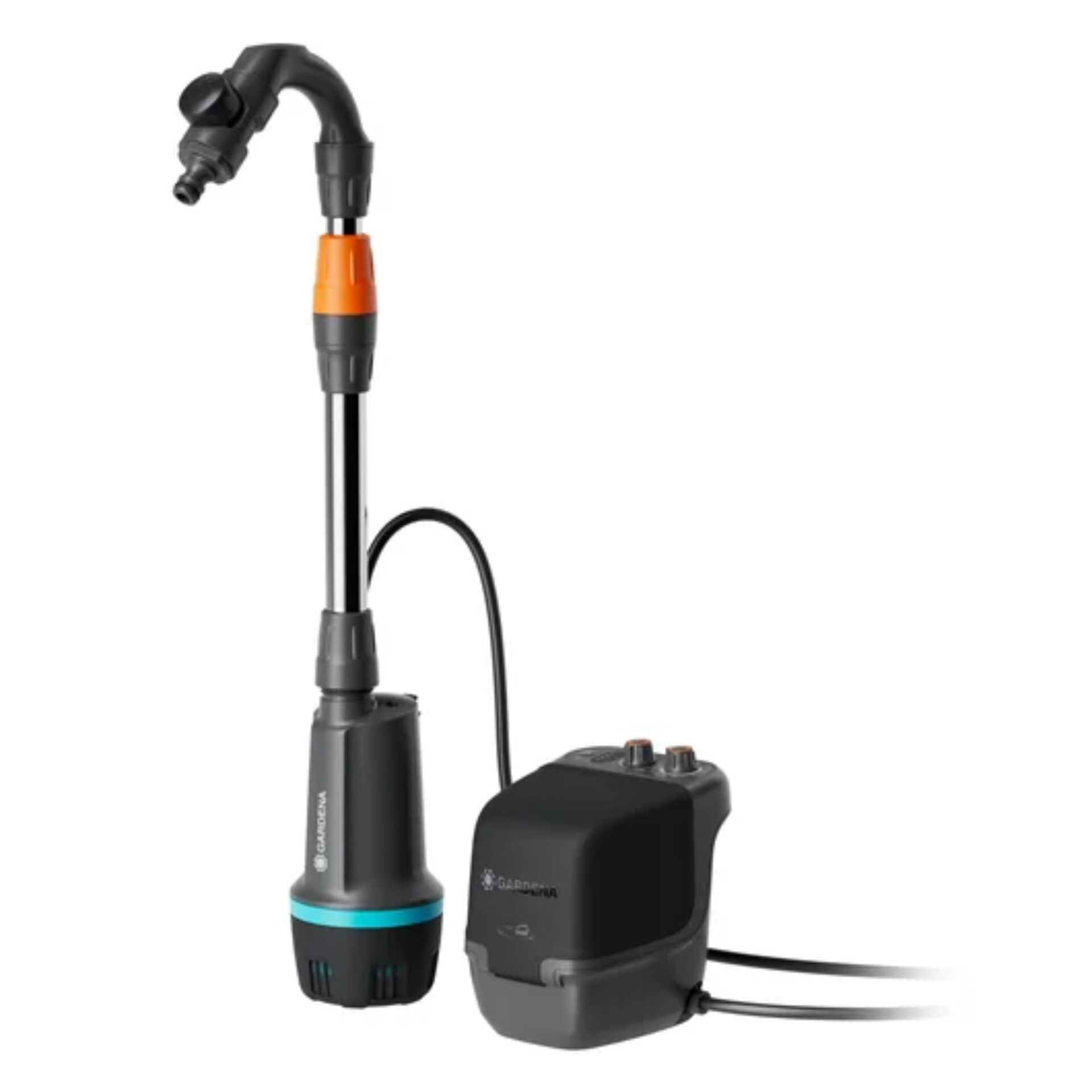 Teleskopischer Akku-Heizer, Gartenheizstrahler, Heizelement, Stabheizgerät, Brenner mit Akku