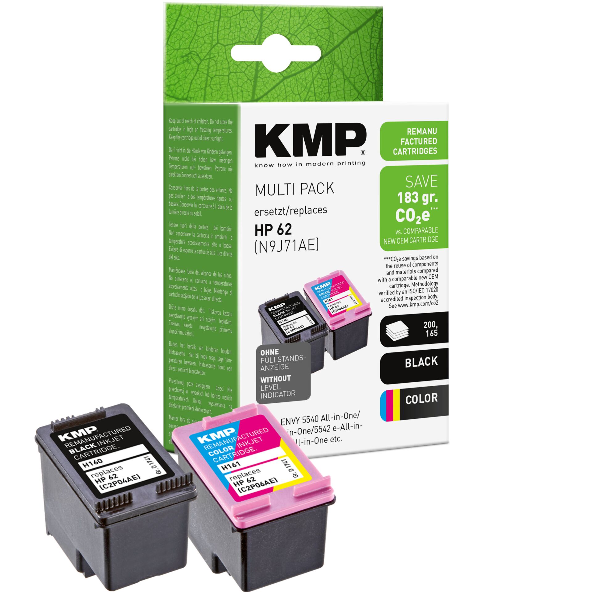 Adapter, Elektronik, Computer-Ausrüstung, Computerausrüstung, QR-Code, Tintenpatronen, KMP, HP 62, Farbkartusche, Color Pack