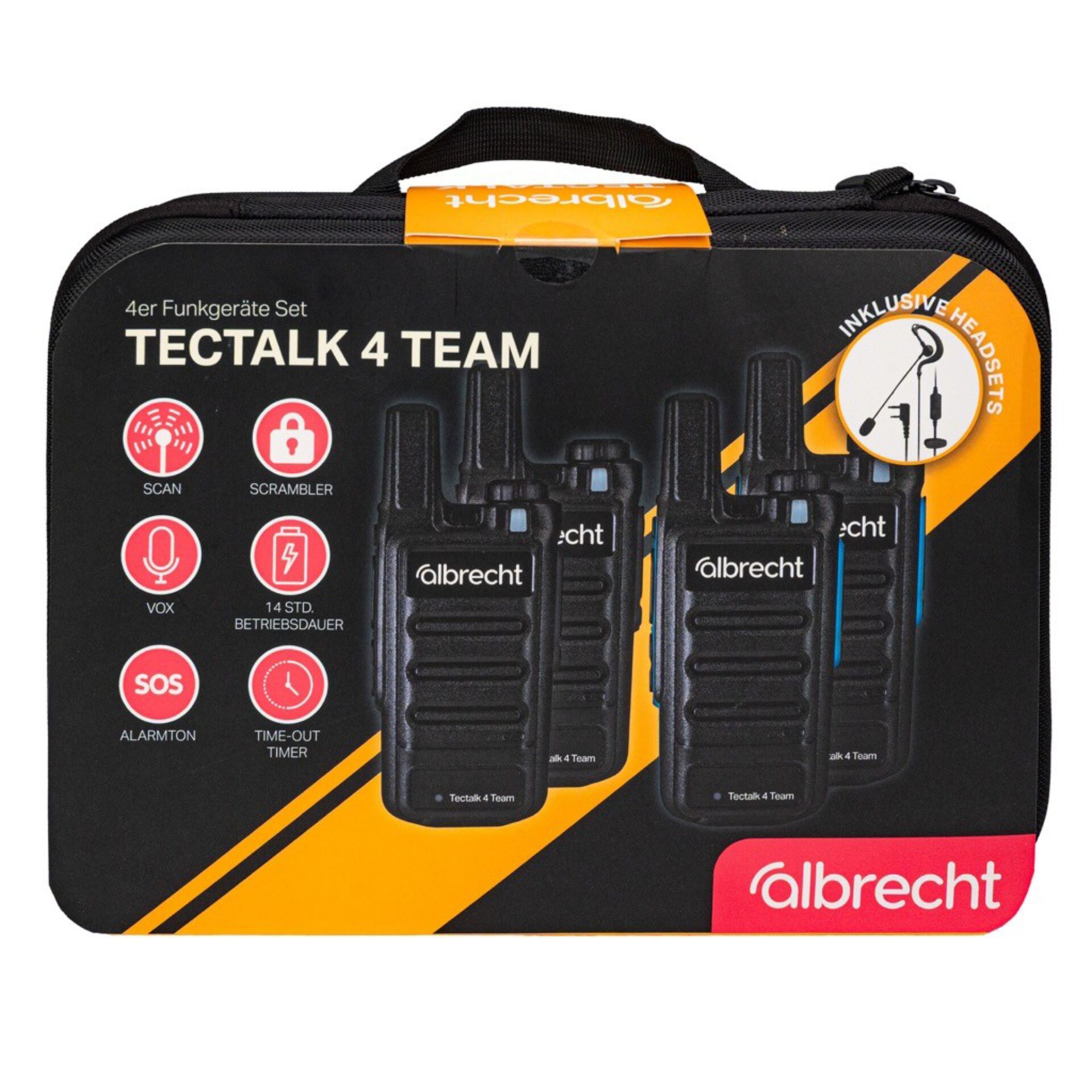 2‑way radio, Funkgerätetset, Team-Funk, Albrecht, Handy-Halterung