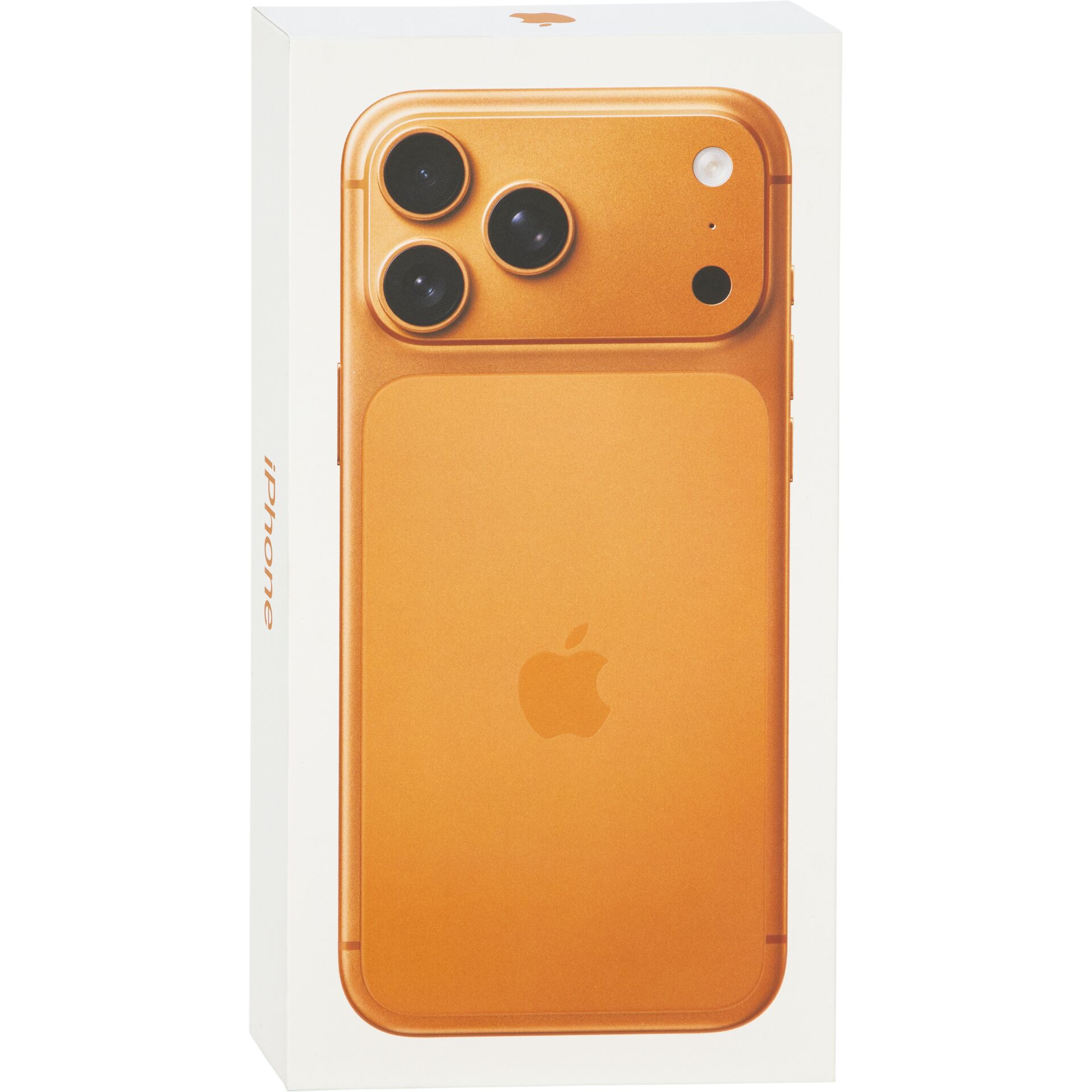 smartphone, orange, dreifachkamera, iPhone, verpackung