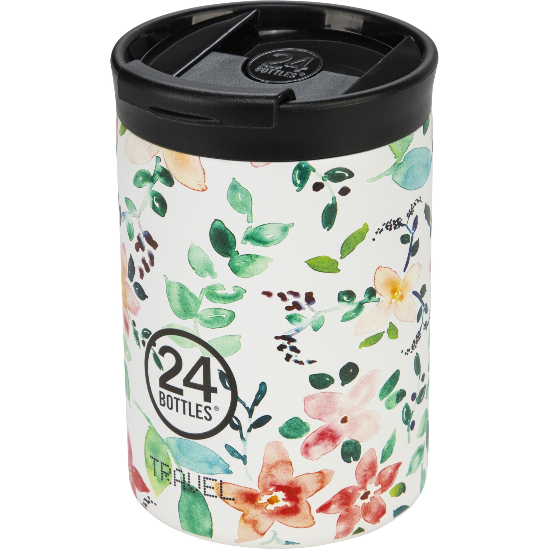 Kaffeebecher, Thermobecher, Blumenmuster, Kunstdruck, 24 BOTTLES
