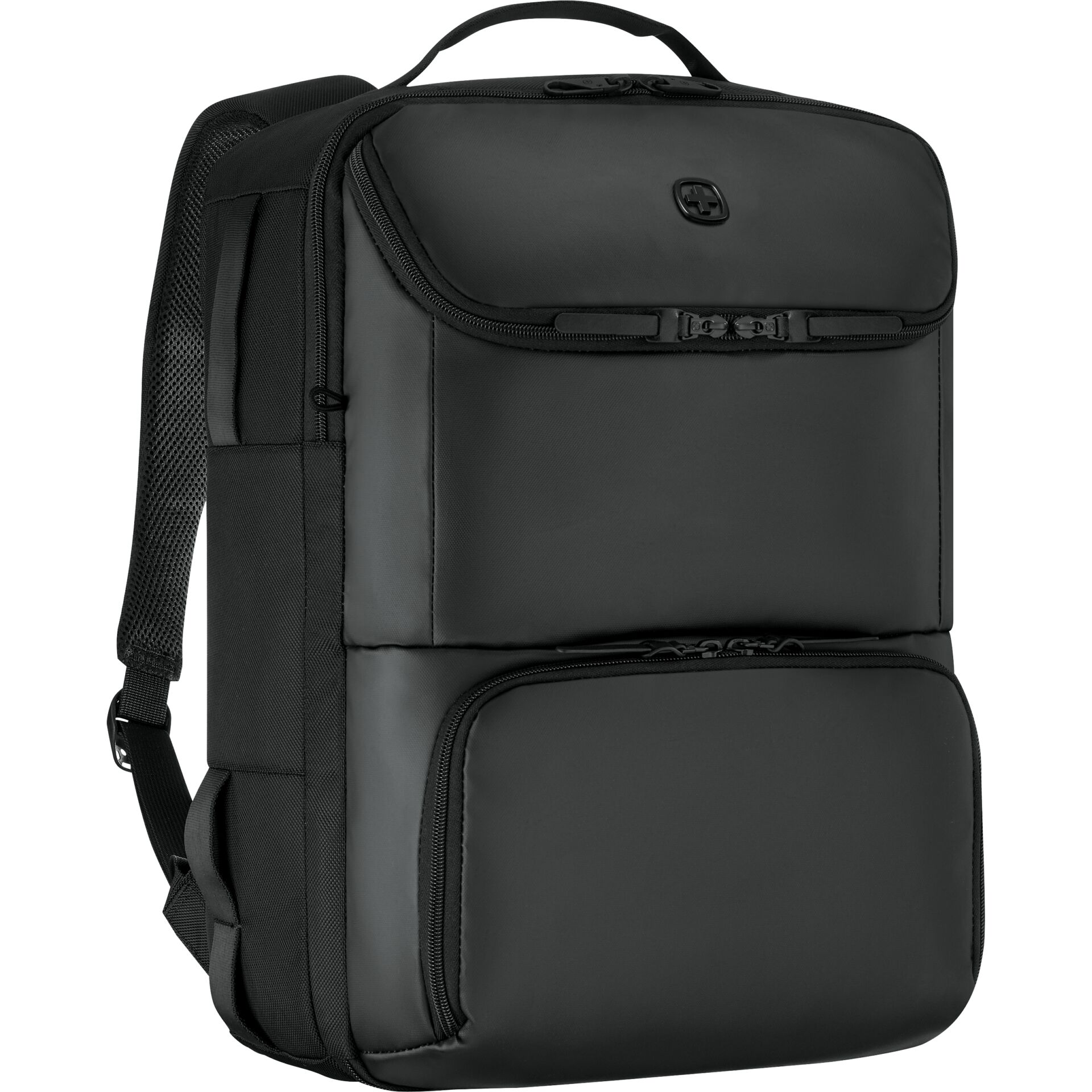 Rucksack, Laptop-Tasche, Schwarz, Vordertasche, Reißverschlussfächer