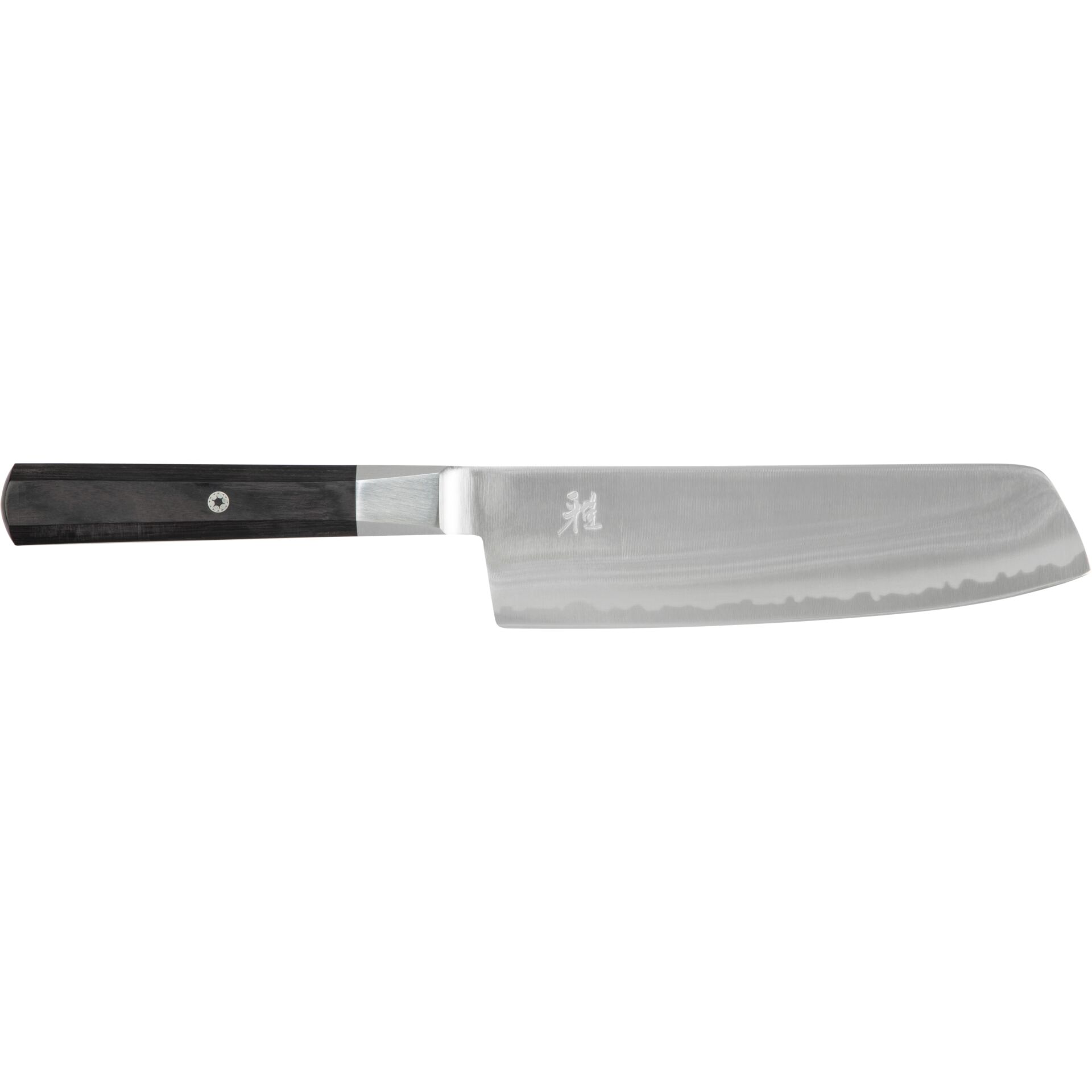 Santoku, Chef-Messer, Kochmesser, Hammerierte Klinge, Holzgriff