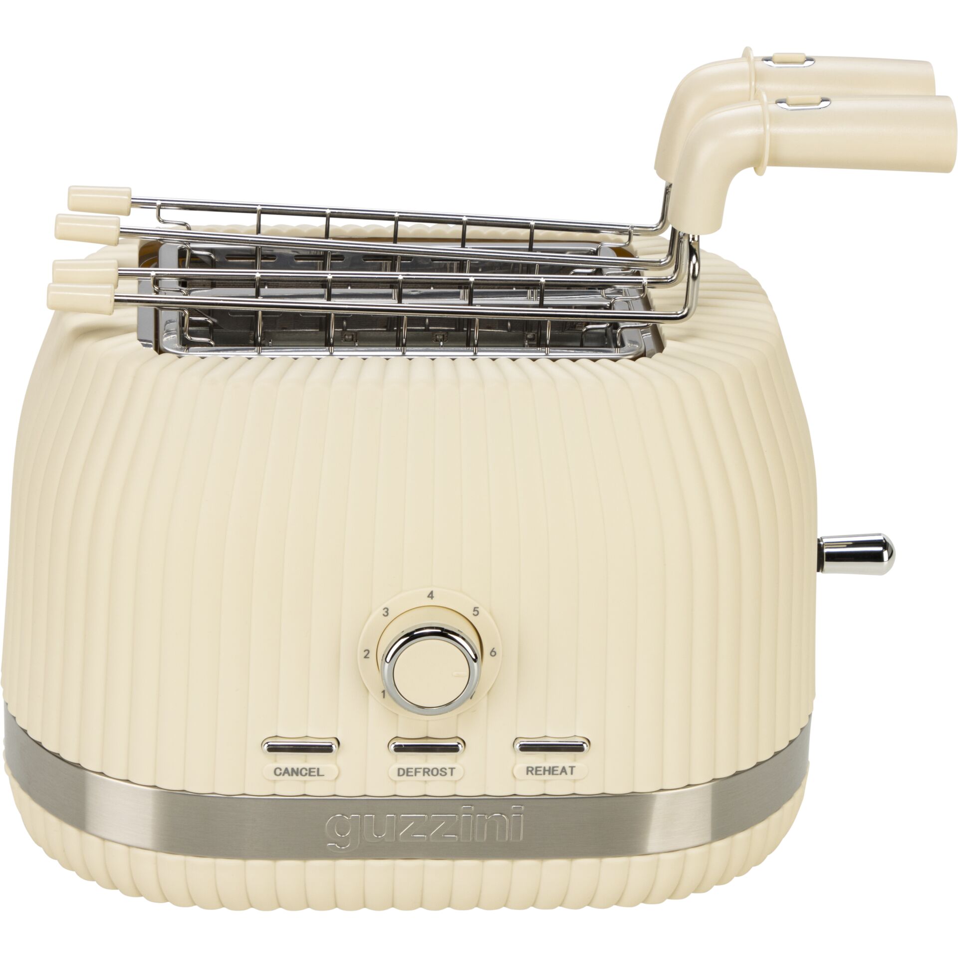 Toaster, Two-slot, Cremefarbe, Kabelgebunden, Stufenloser Bräunungsgrad