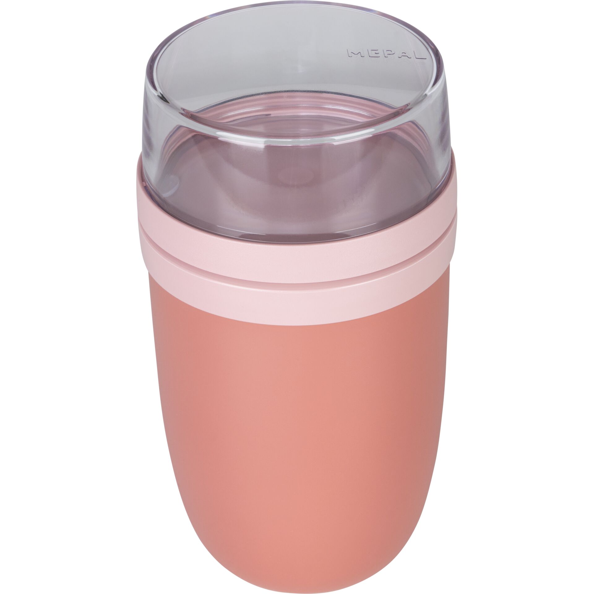 Becher, Trinkbecher, Edelstahlbecher, rosé, doppelter Deckel
