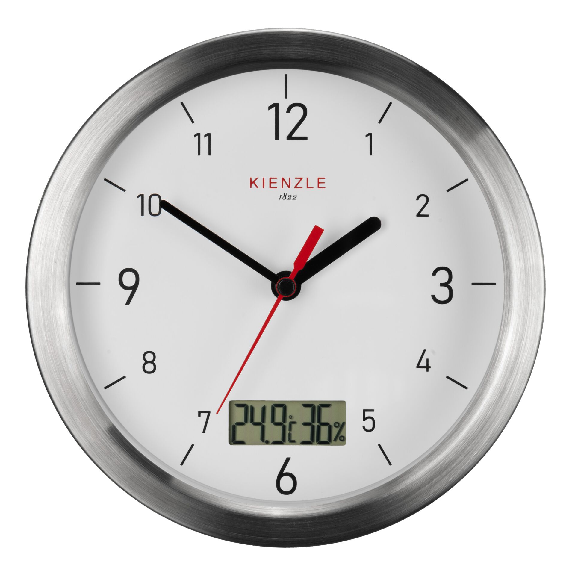 Küchenuhr, Analoguhr, Metallrahmen, Digitalanzeige, Quarzuhr