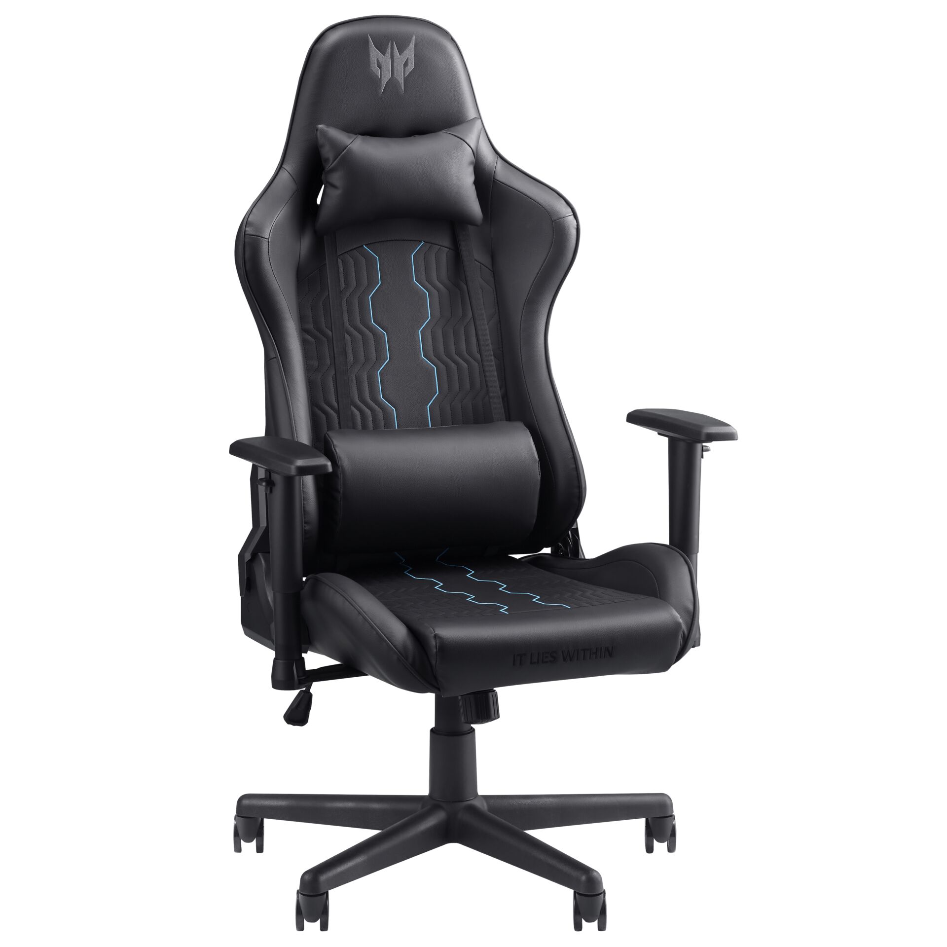 Gaming chair, Leder, Schwarz, Ergonomisch, Verstellbar