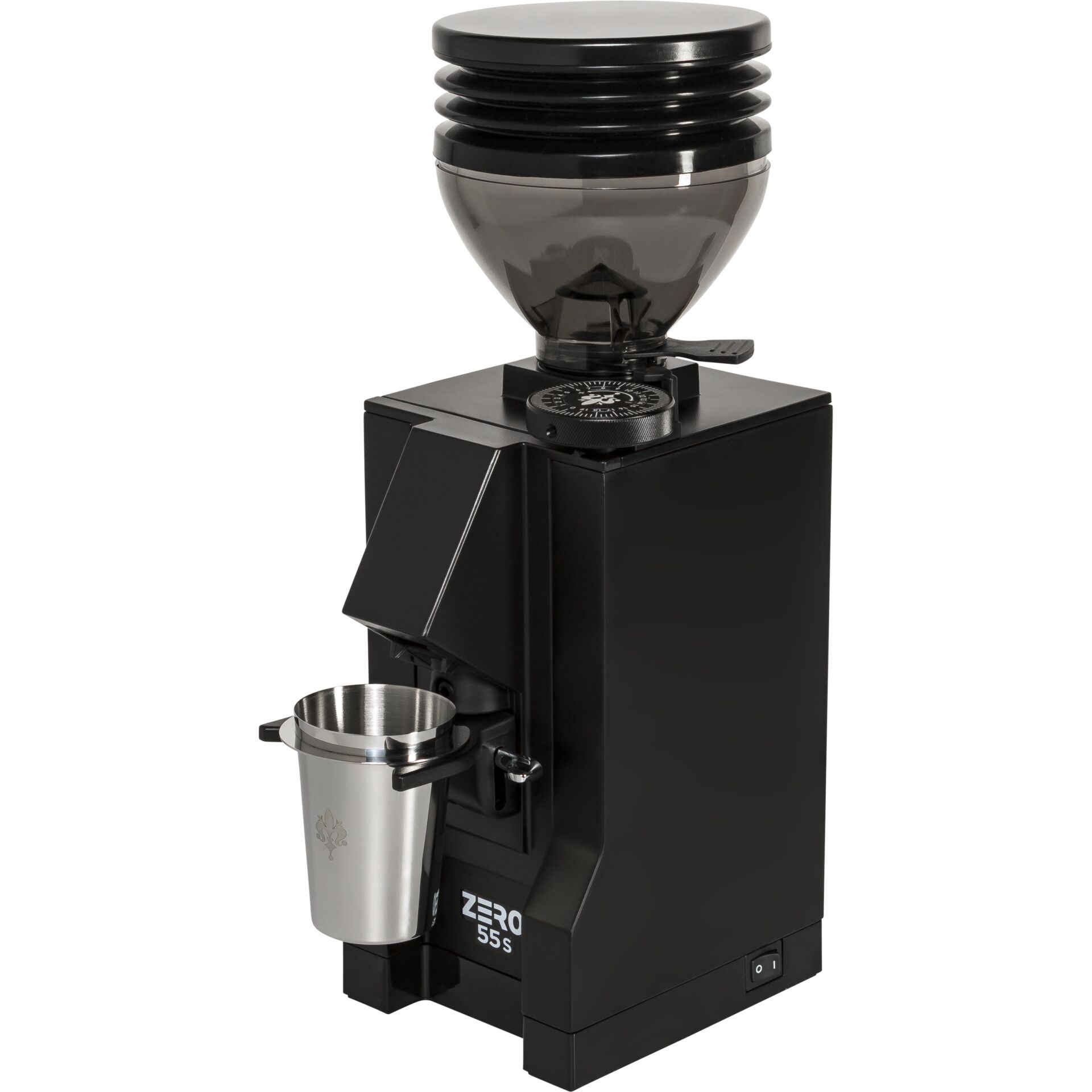 Kaffeemühle, Konische Mahlscheibe, Würfelförmiges Gehäuse, Sandgestrahlt, Kapselhalterung
