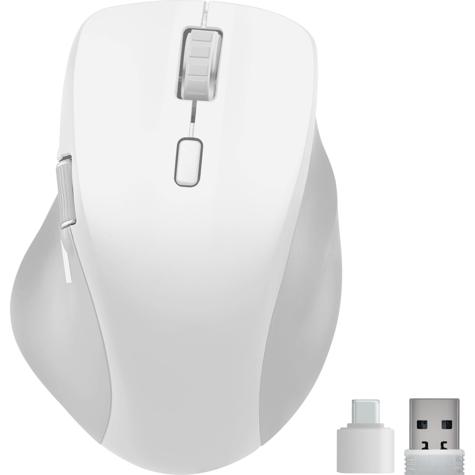 computer-maus, drahtlos, ergonomisch, usb-empfänger, weiß