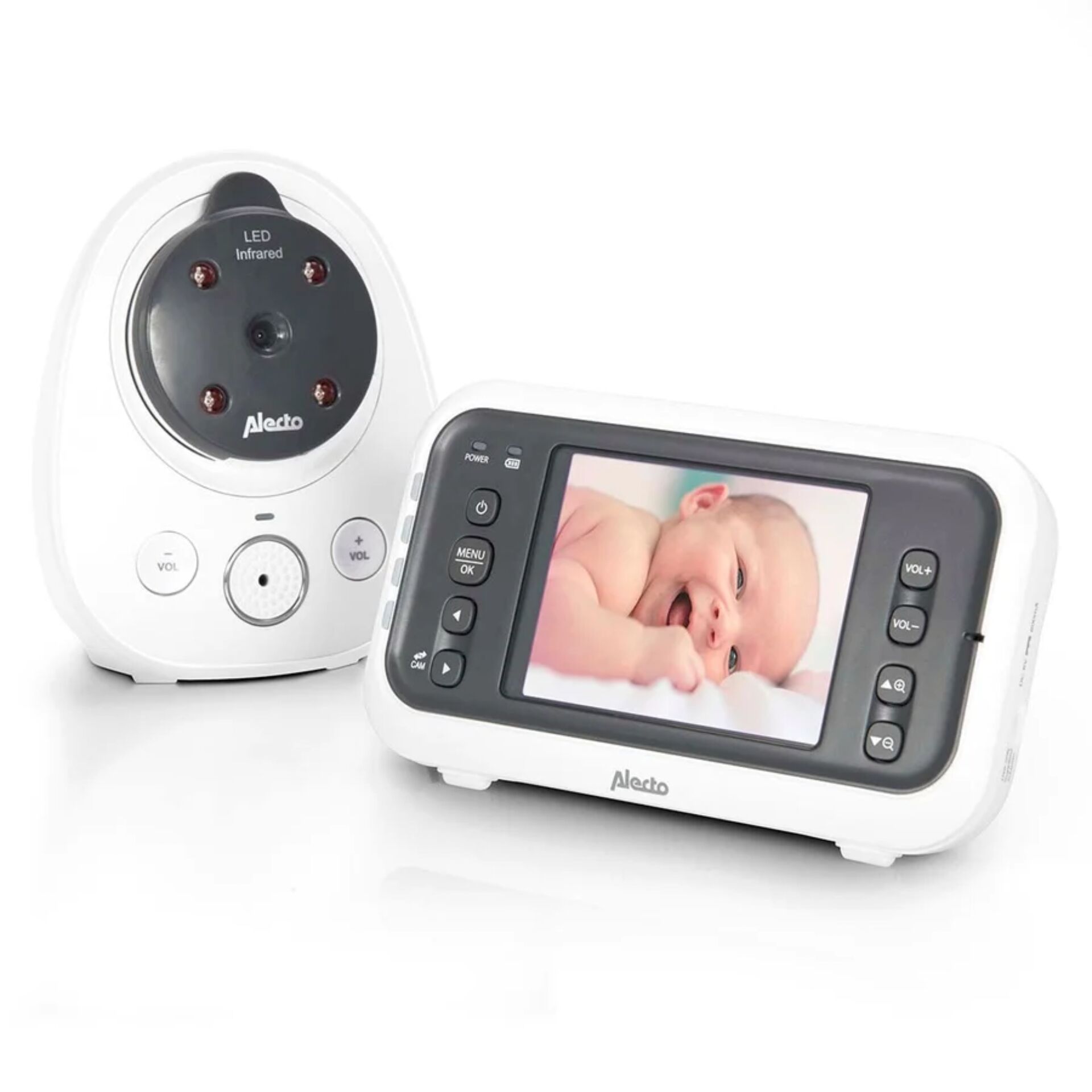 Baby monitor, Infrarotkamera, LCD-Bildschirm, Weiß, Alecto