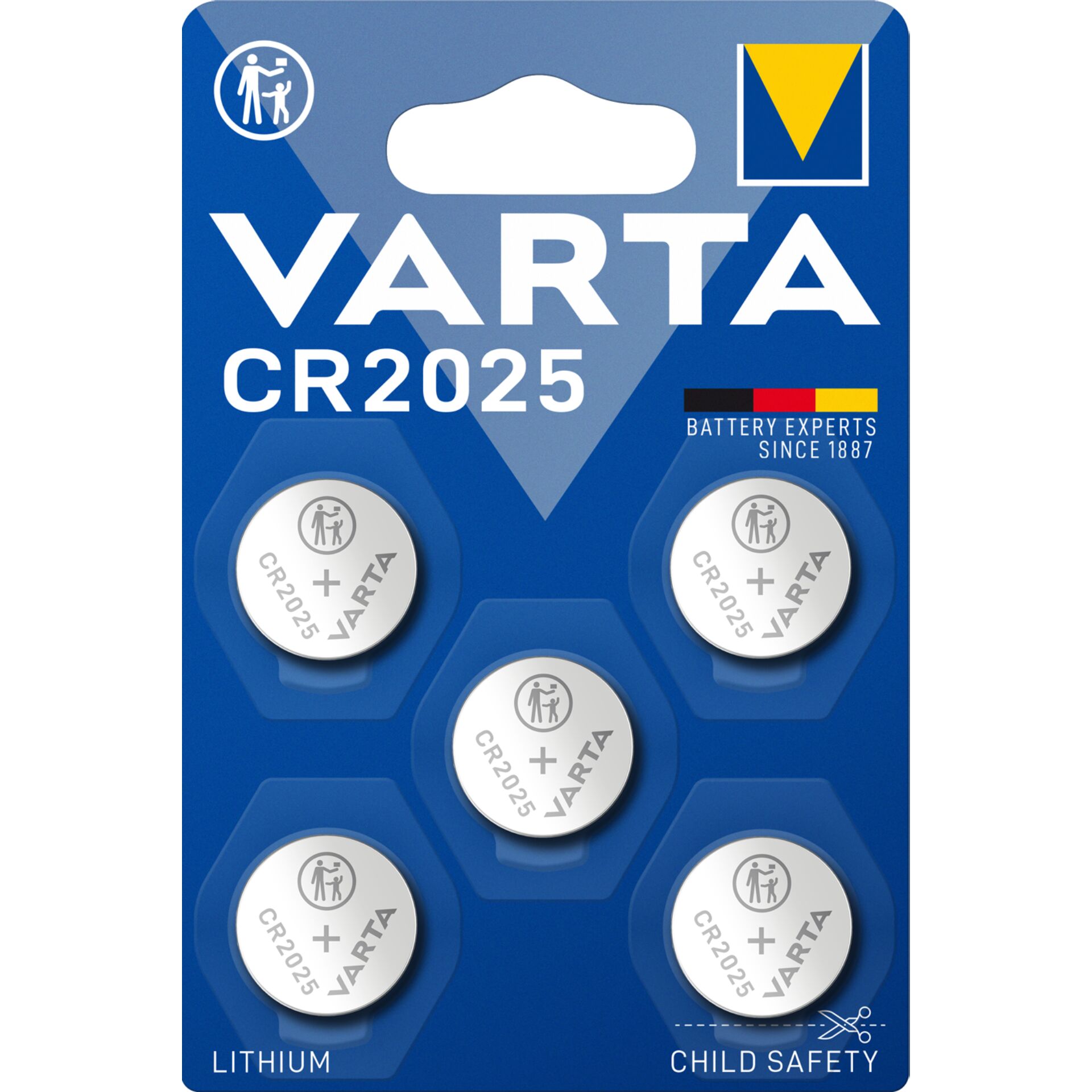 1x5 Varta electronic CR 2025  Lithium Knopfzelle 06025 101 415