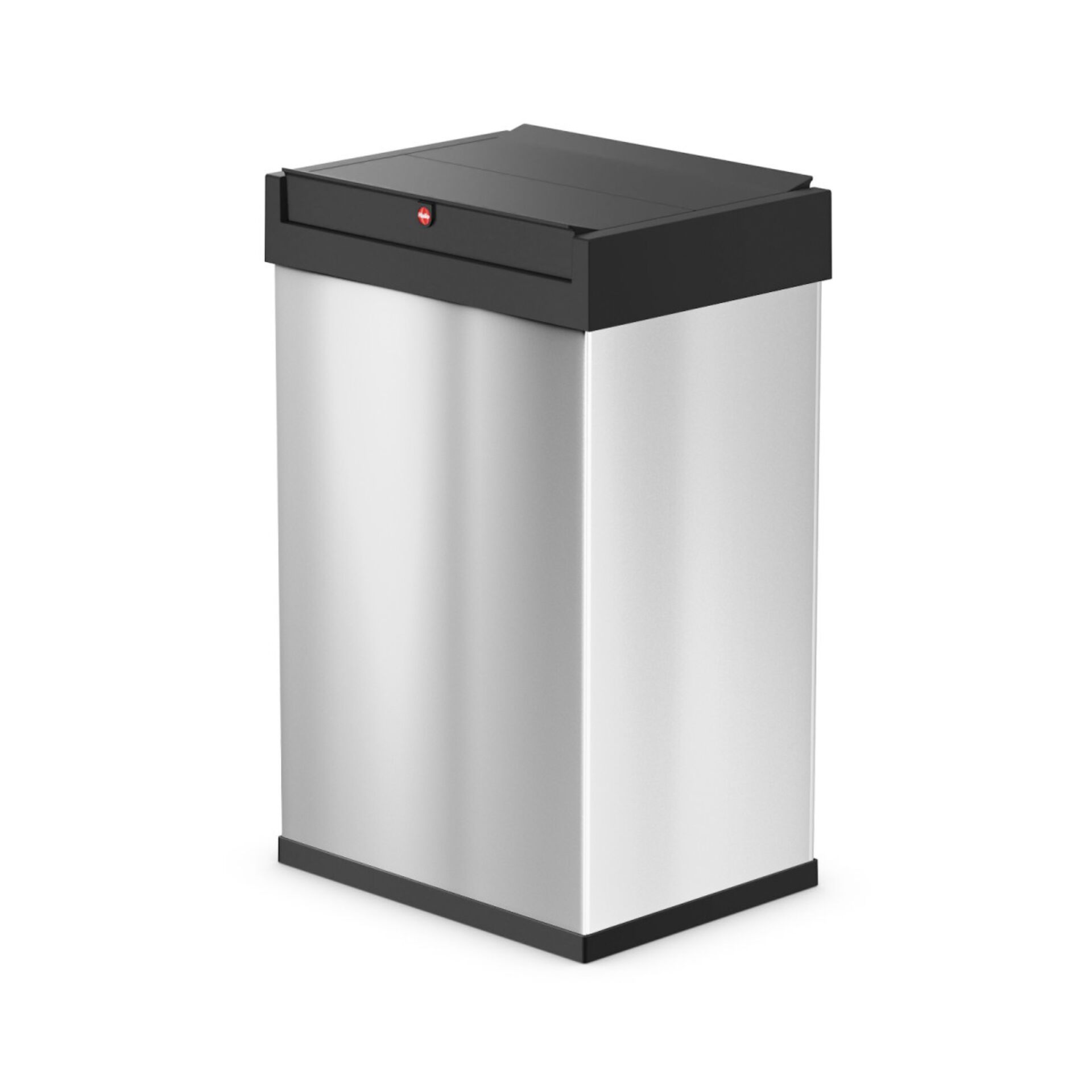 Mülltonne, Abfalleimer, Stahl, Silber, Schwarz