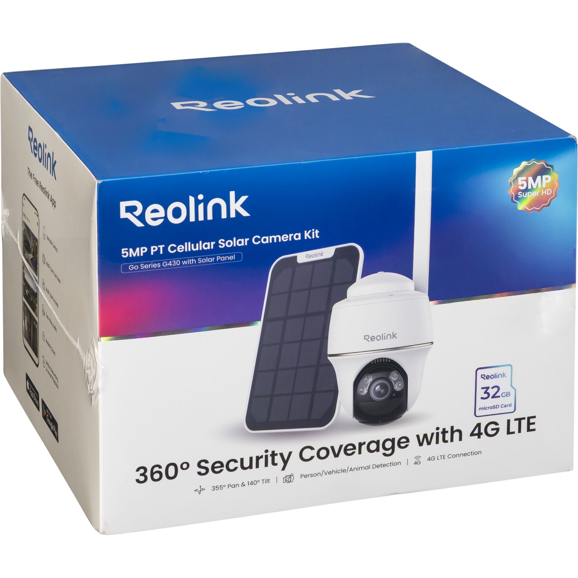 5MP, PT Cellular Solar Camera Kit, Sicherheitskamera, Solarmodul, 4G LTE