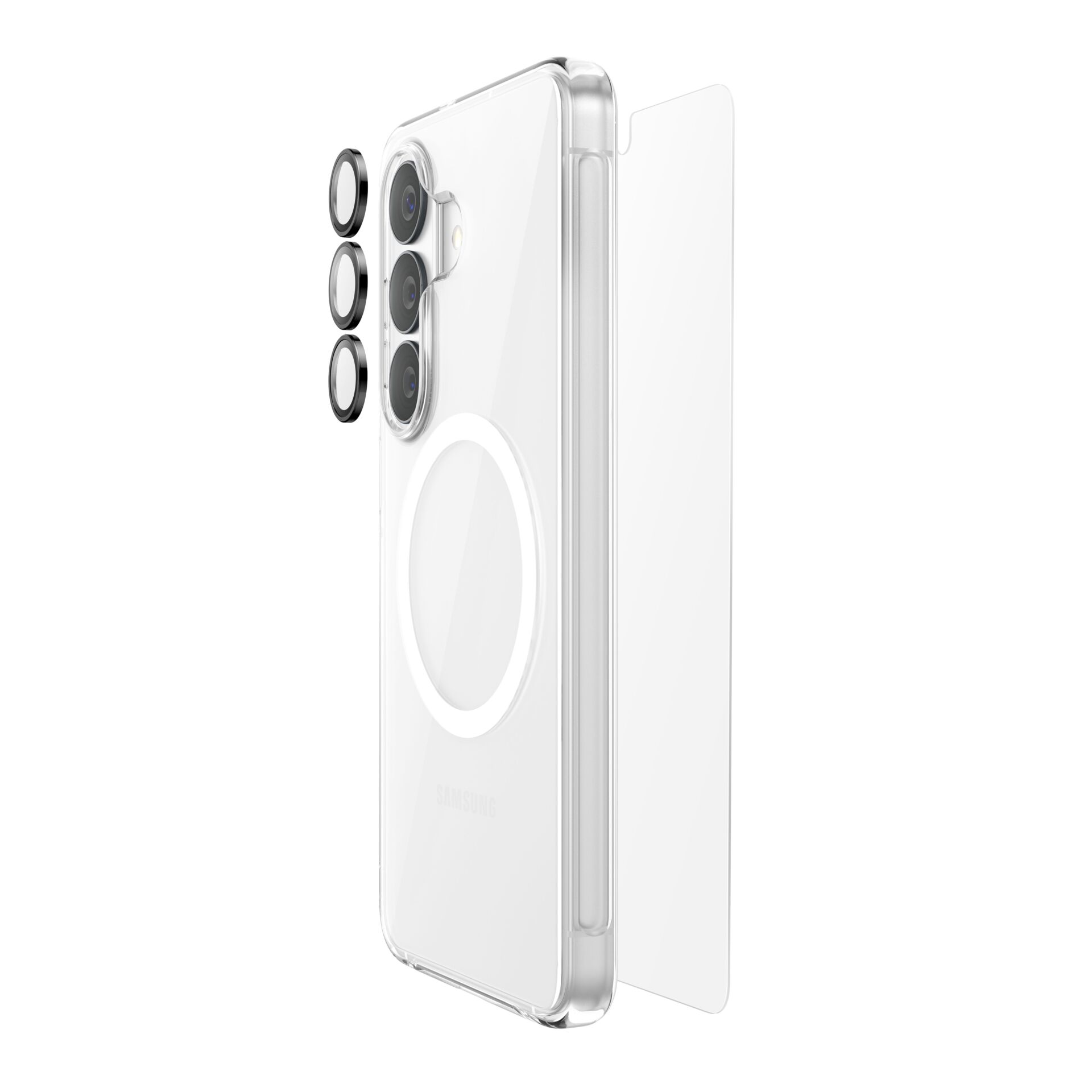 smartphone Hülle, klarer Fall, Kameralinsenschutz, Magnetring, 4-Kamera-Modul