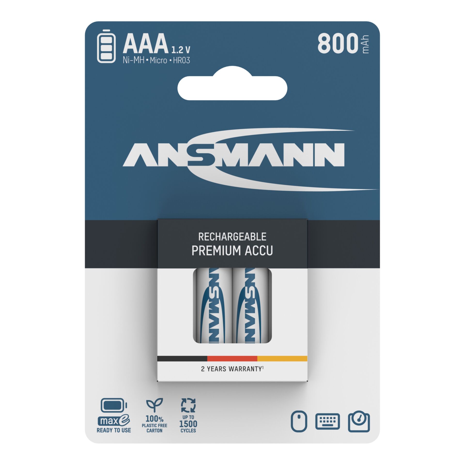1x4 Ansmann maxE NiMH Akku  Micro AAA 800 mAh        5035042
