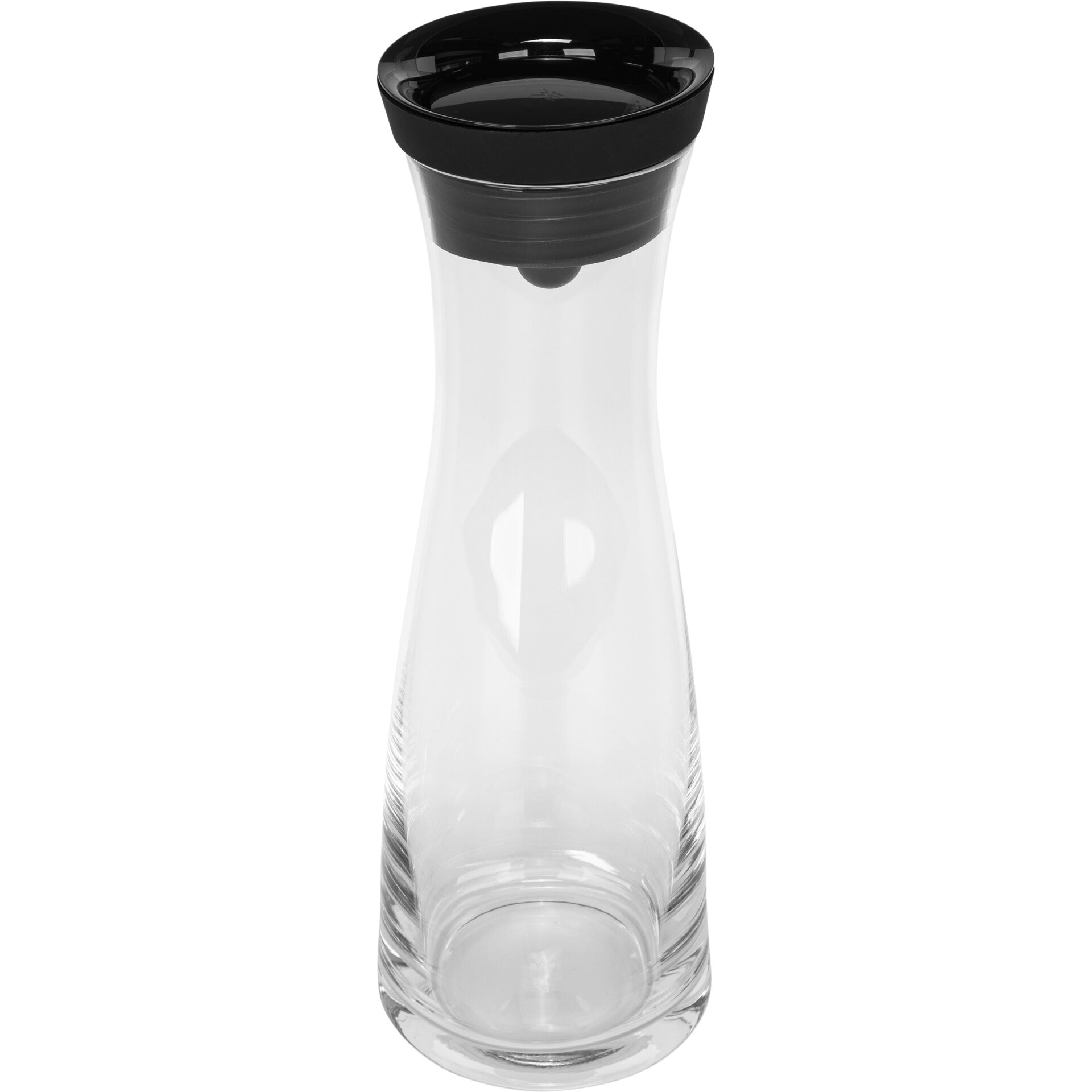 Glasflasche, Karaffe, Schwarzer Deckel, Karaffenverschluss, Transparente Glasflasche