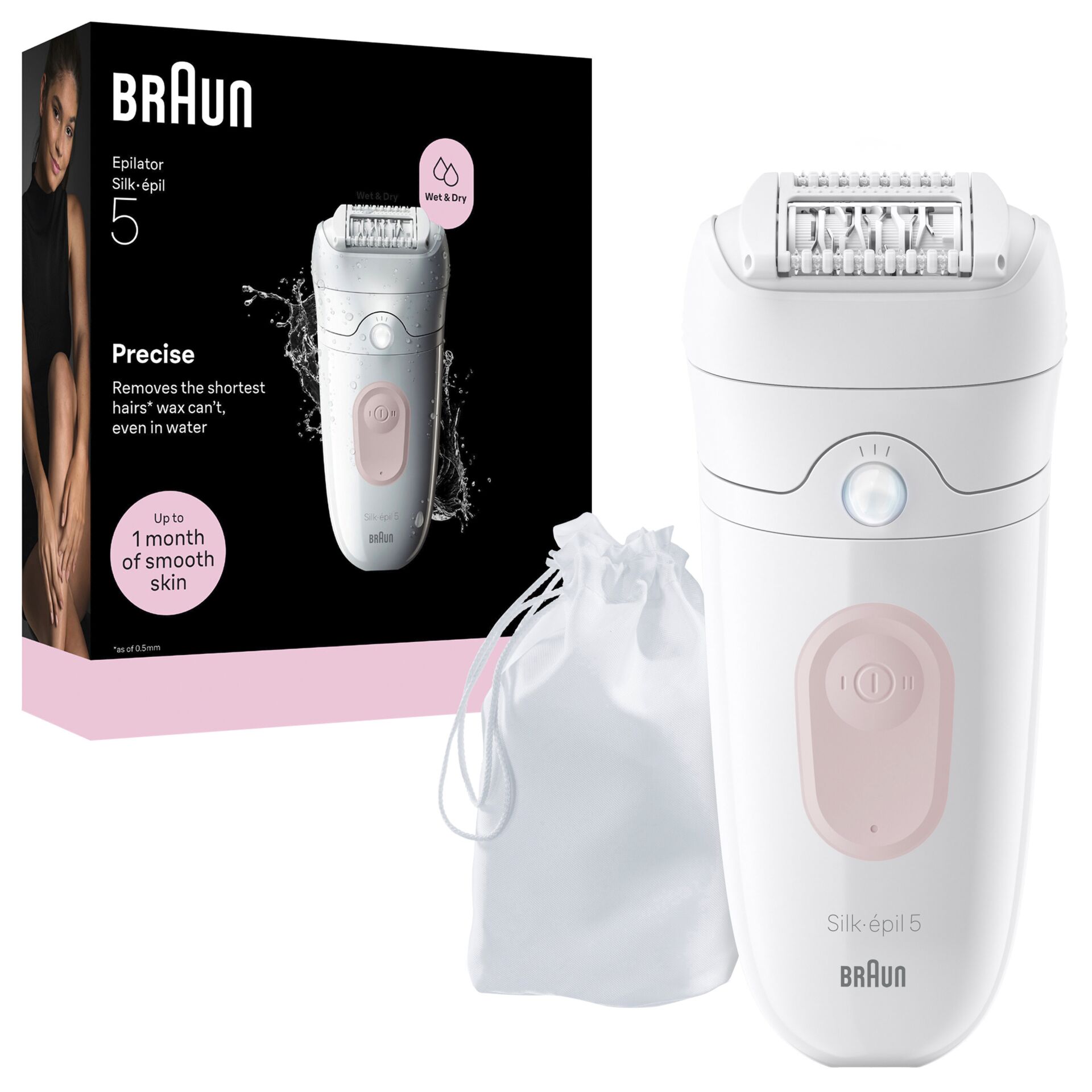 epilator, silk-épil, wasserdicht, rosé-pink, kabellos
