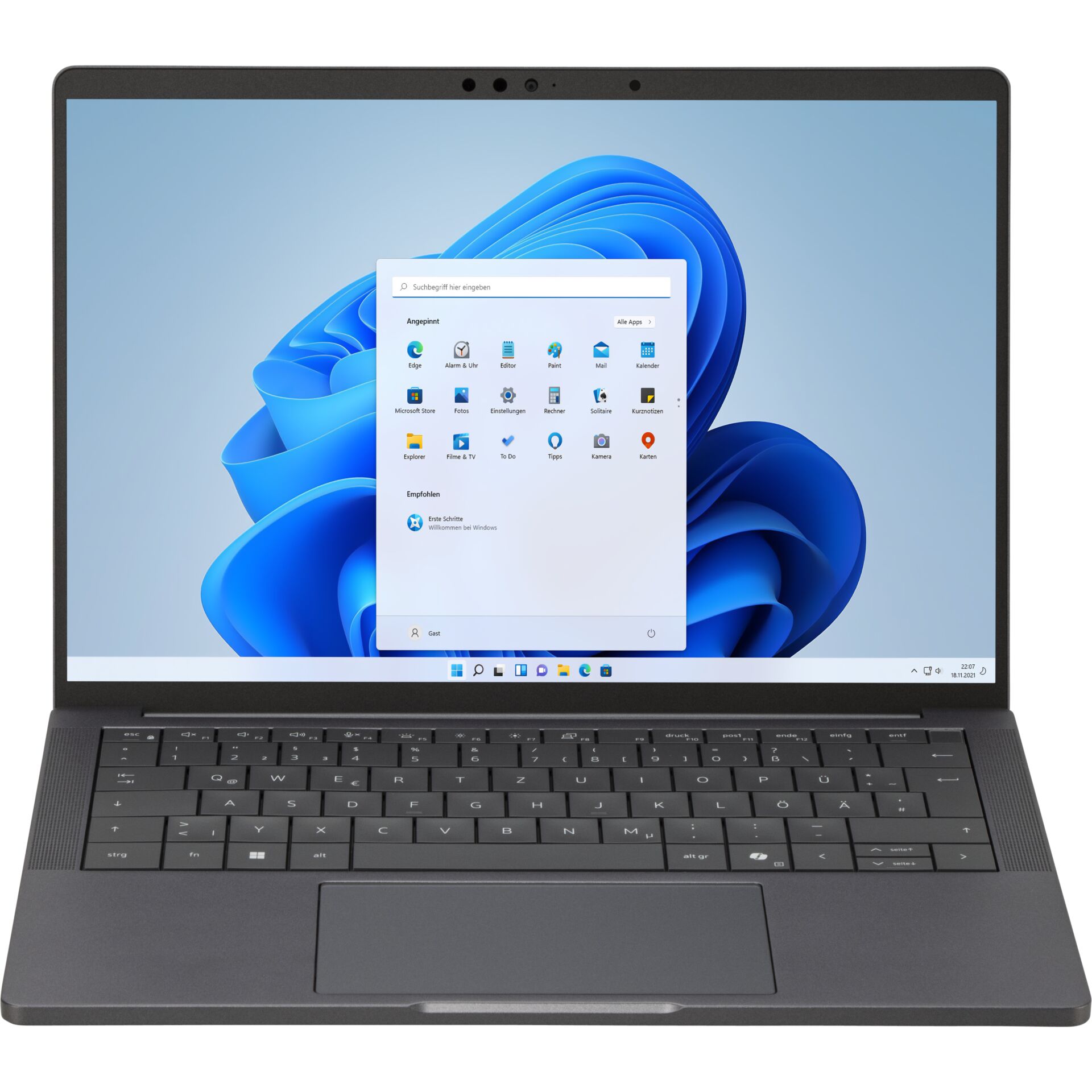 laptop, windows-laptop, grau, tastaturbeleuchtet, kunststoff