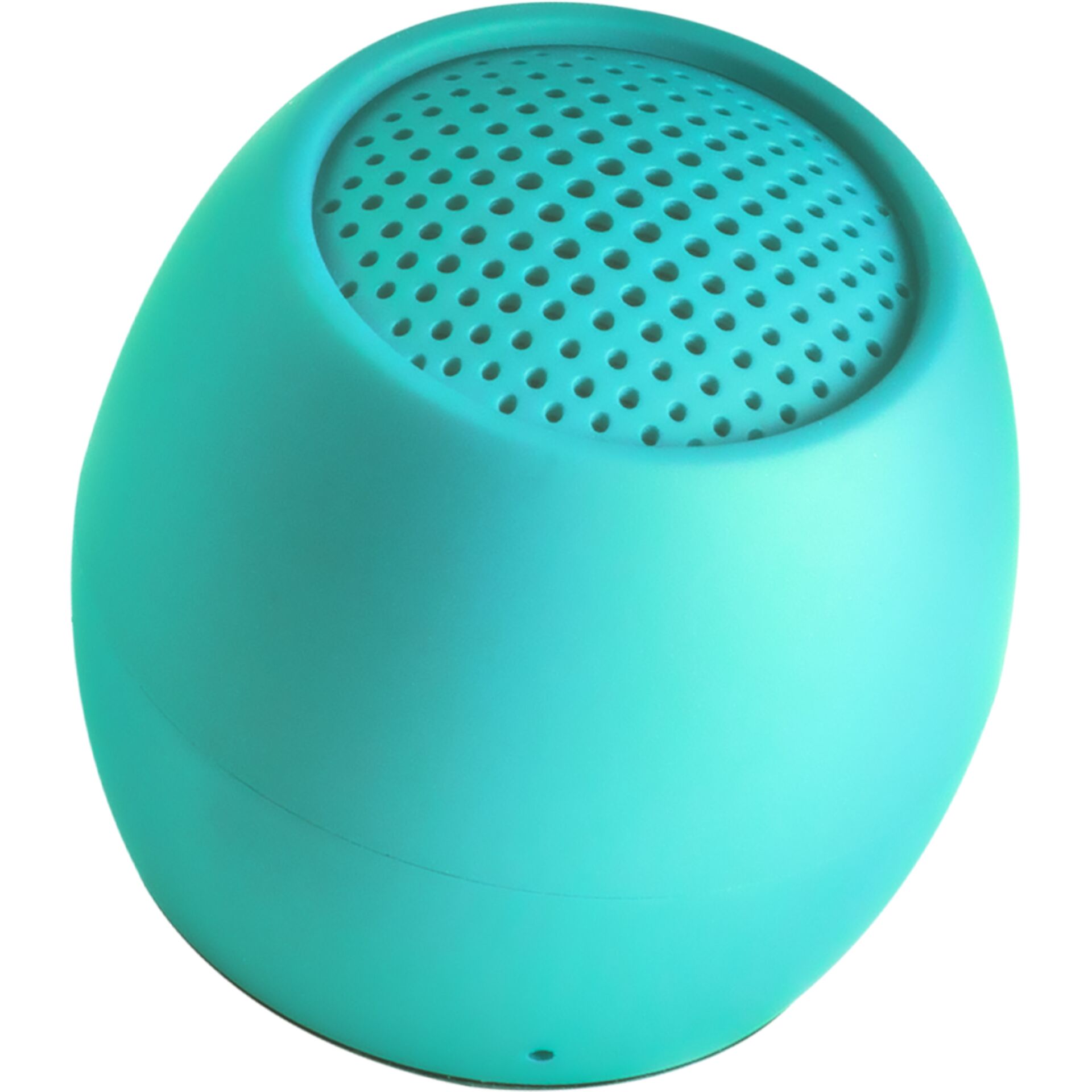 bluish-green, tragbarlautsprecher, perforierter deckel, kugelkörper, silicone