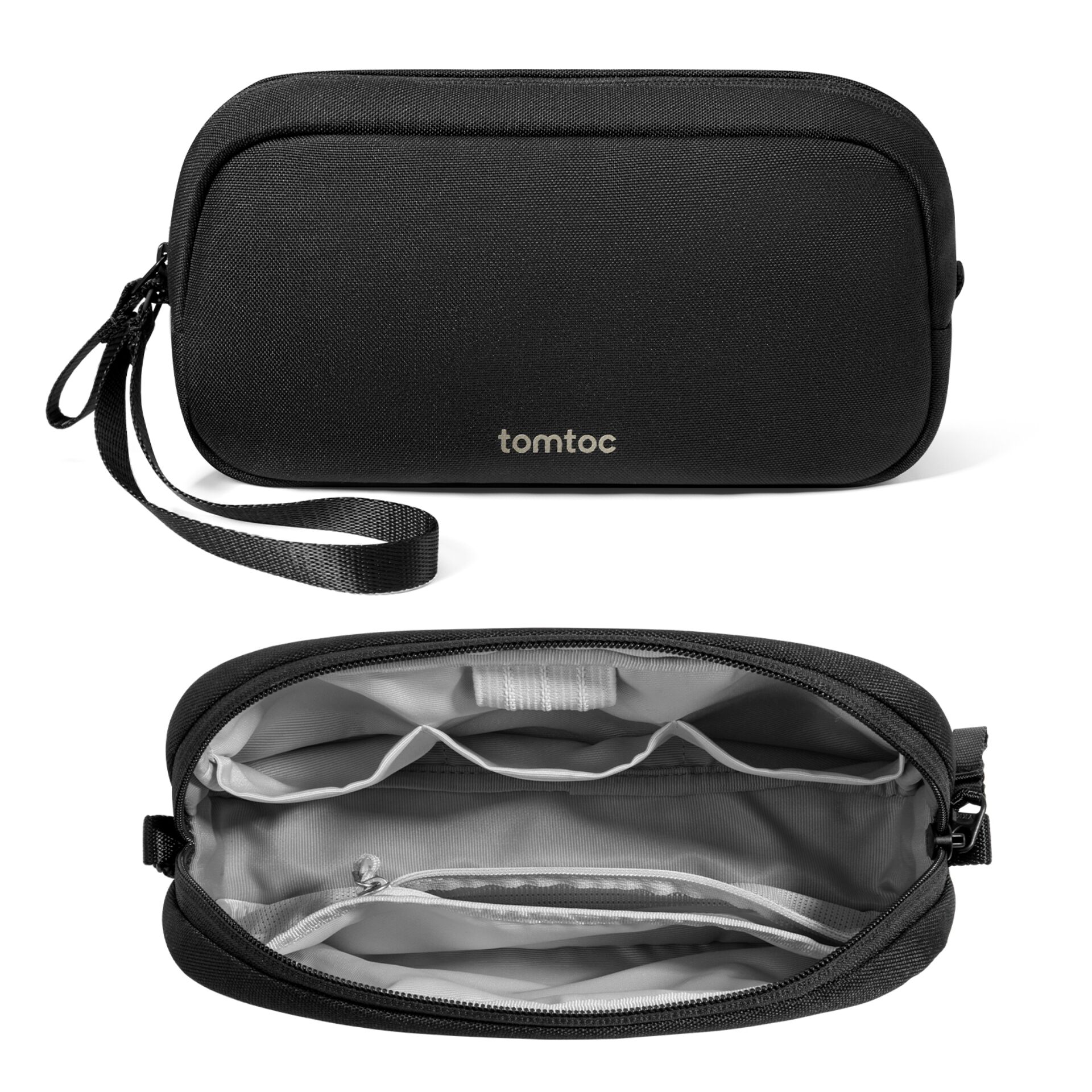 Kissenhülle, Reiseetui, Kameratasche, Reißverschlusstasche, schwarze Stofftasche
