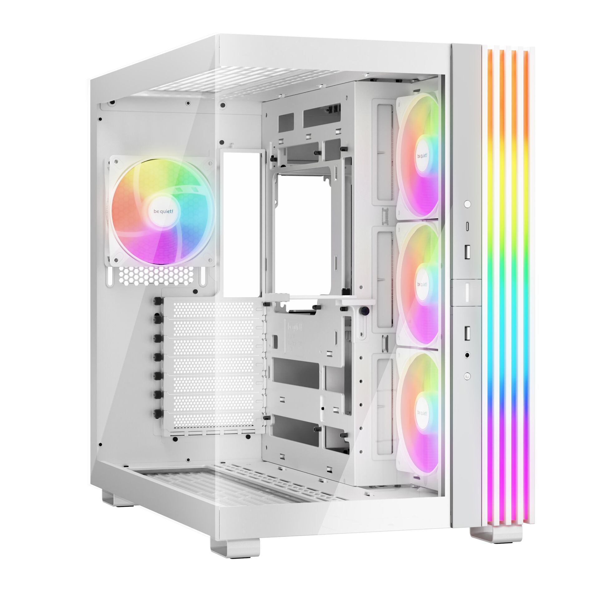PC-Gehäuse, Mid-Tower, RGB-Lüfter, Weiß, Kabelmanagement