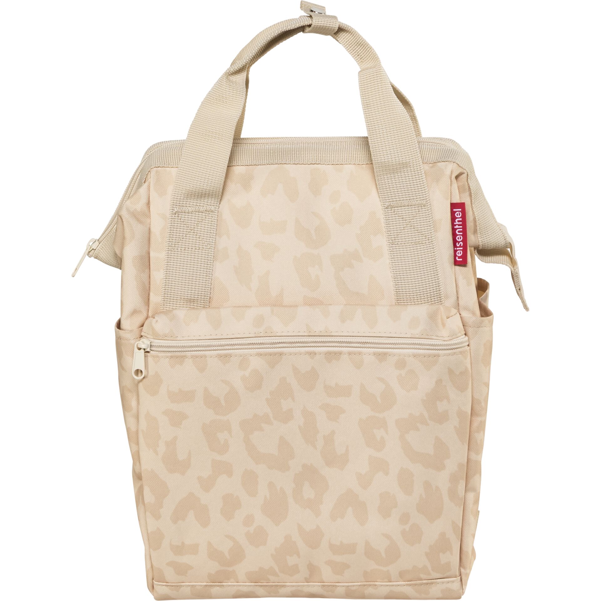 Tasche, Rucksack, Leopardenmuster, Beige, Tragetasche