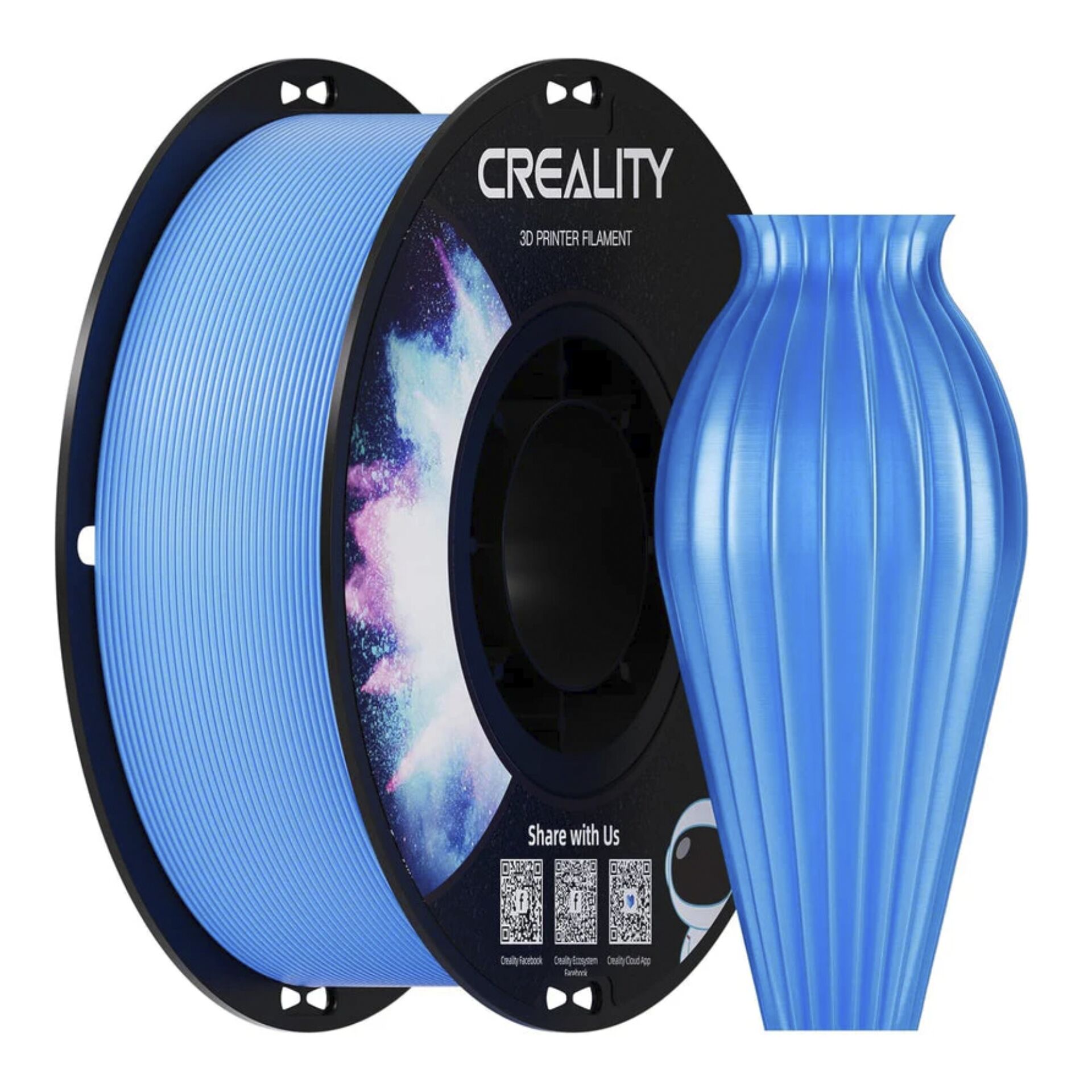 3D-Printer Filament, PLA Filament, Spule, Blau, Vase Druck-Design