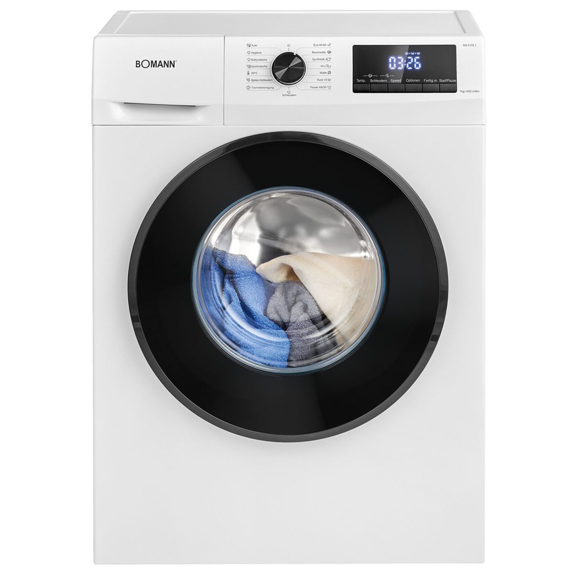 Waschmaschine, Frontlader, White, Digitales Display, Große Trommel