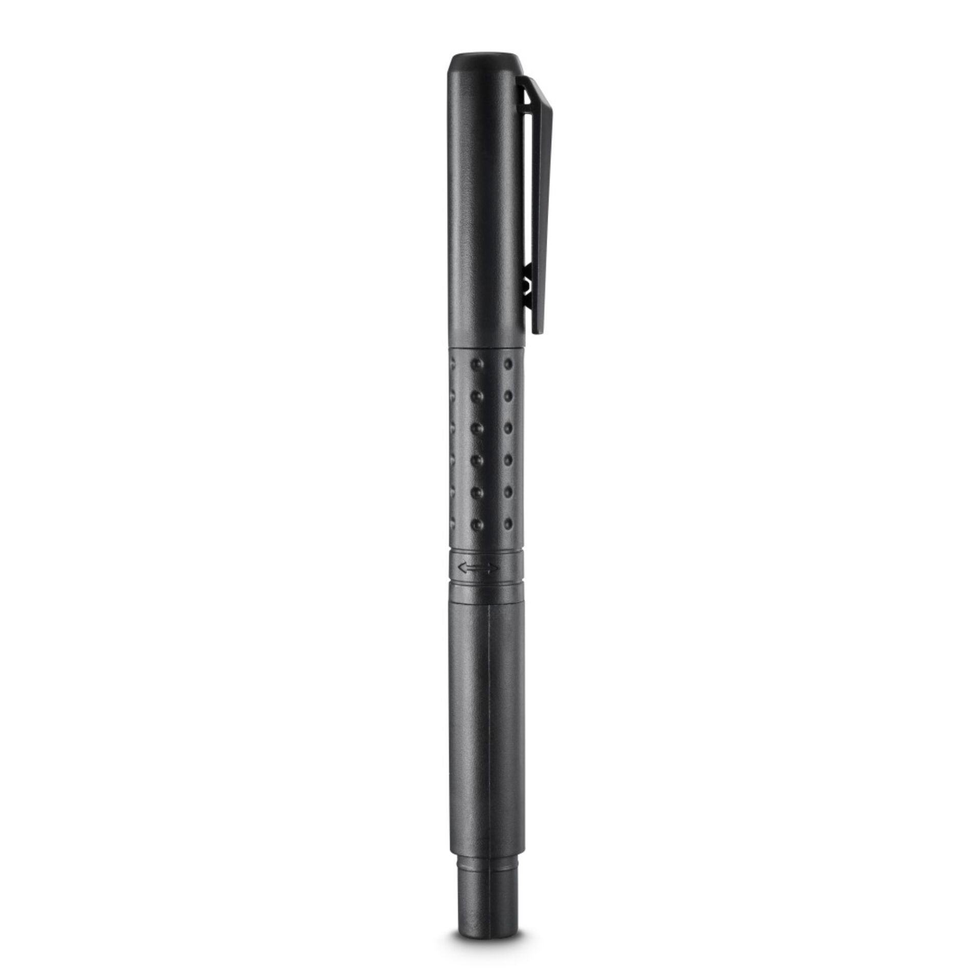 Schreibstift, Kugelschreiber, Gummiertes Griffstück, Clip, Schwarz