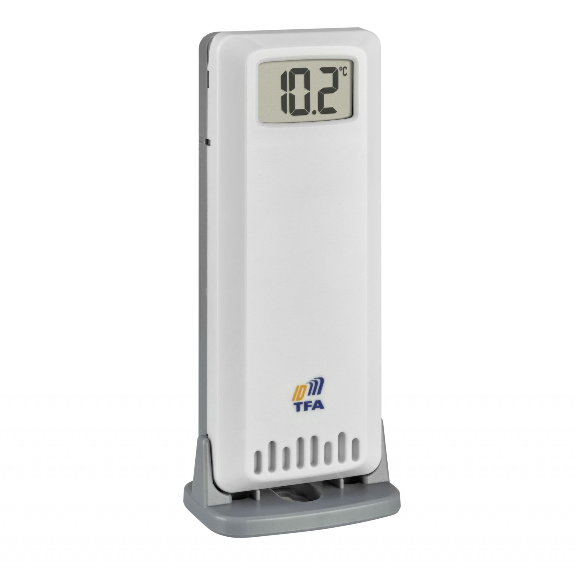digitaler thermometer, Temperaturanzeige, Wandmontage, weißes Gerät, Thermometer-Ständer