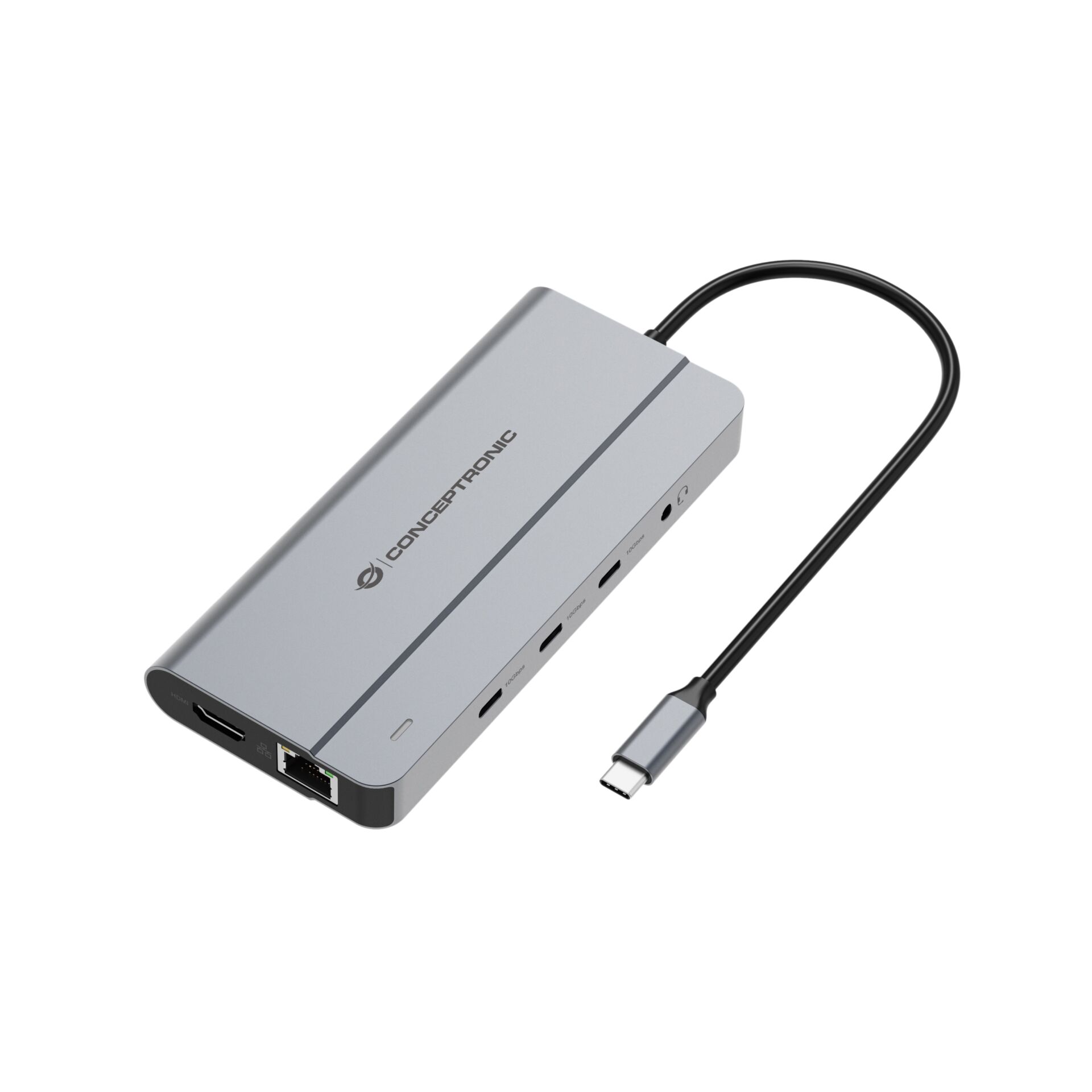 USB-C-Hub, Aluminium, Docking-Station, Ethernet-Port, HDMI-Port