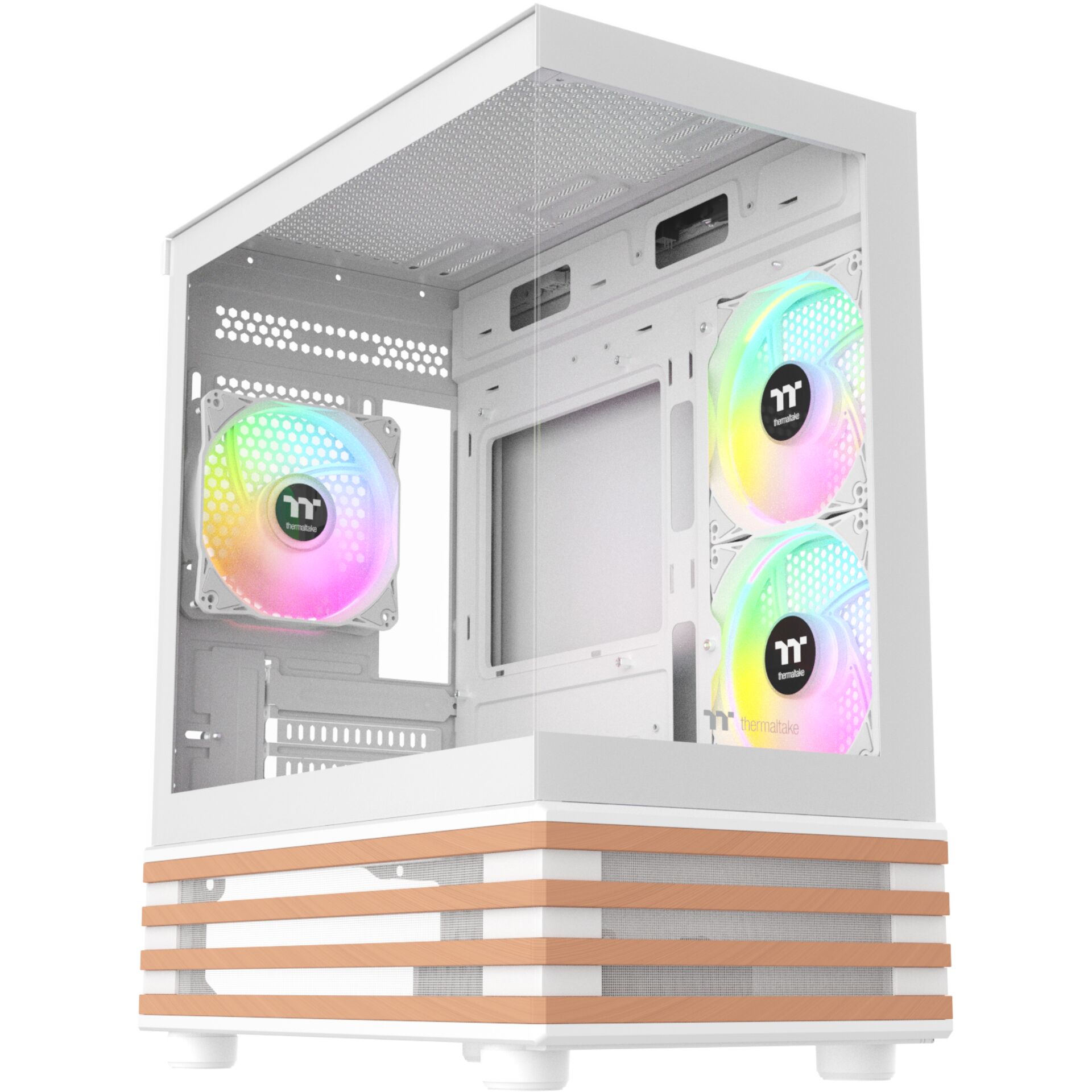 PC-Gehäuse, RGB-Lüfter, Mid-Tower,  tempered glass, white