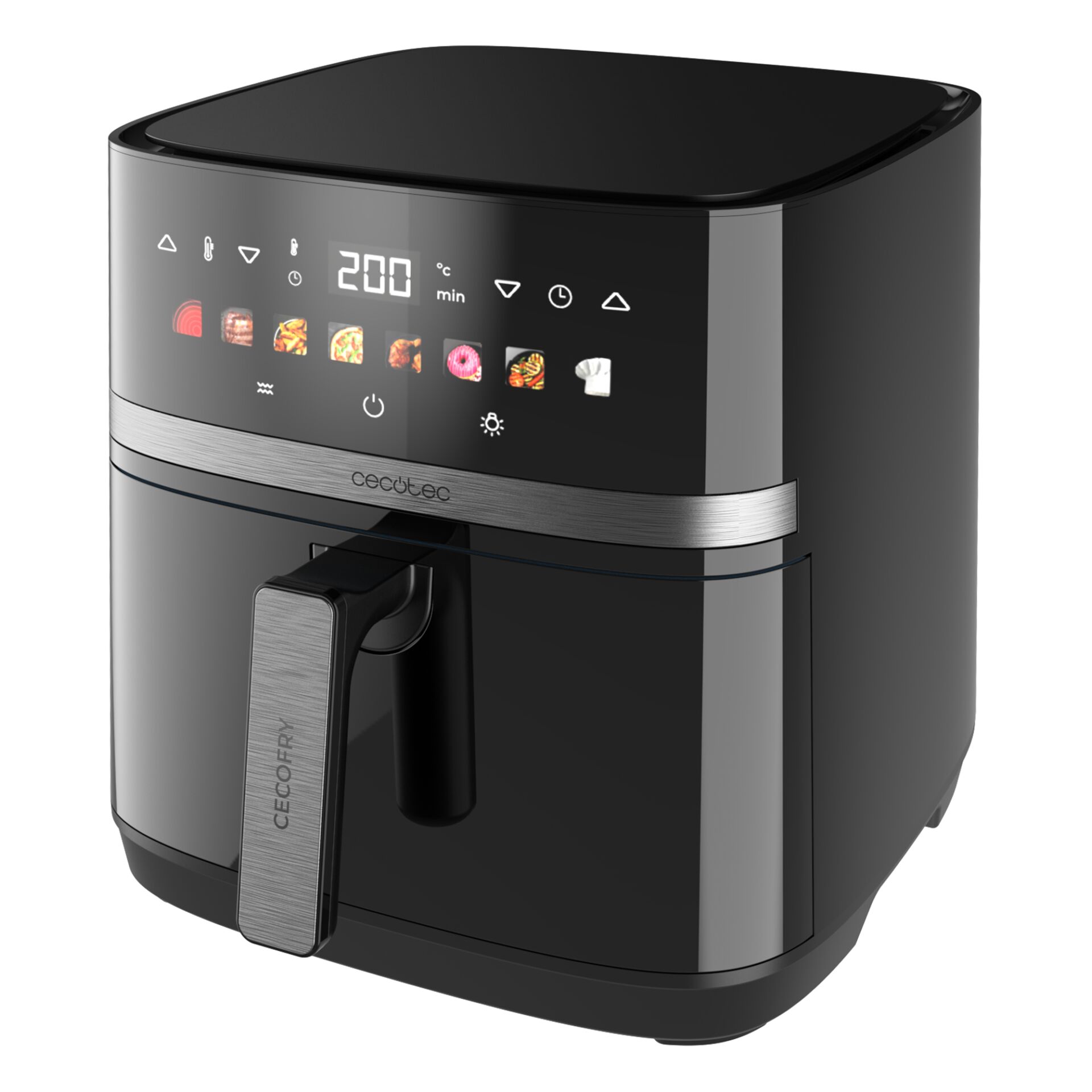 Airfryer, Fritteuse, Digitales Display, Smarter Küchengerät, Schwarz
