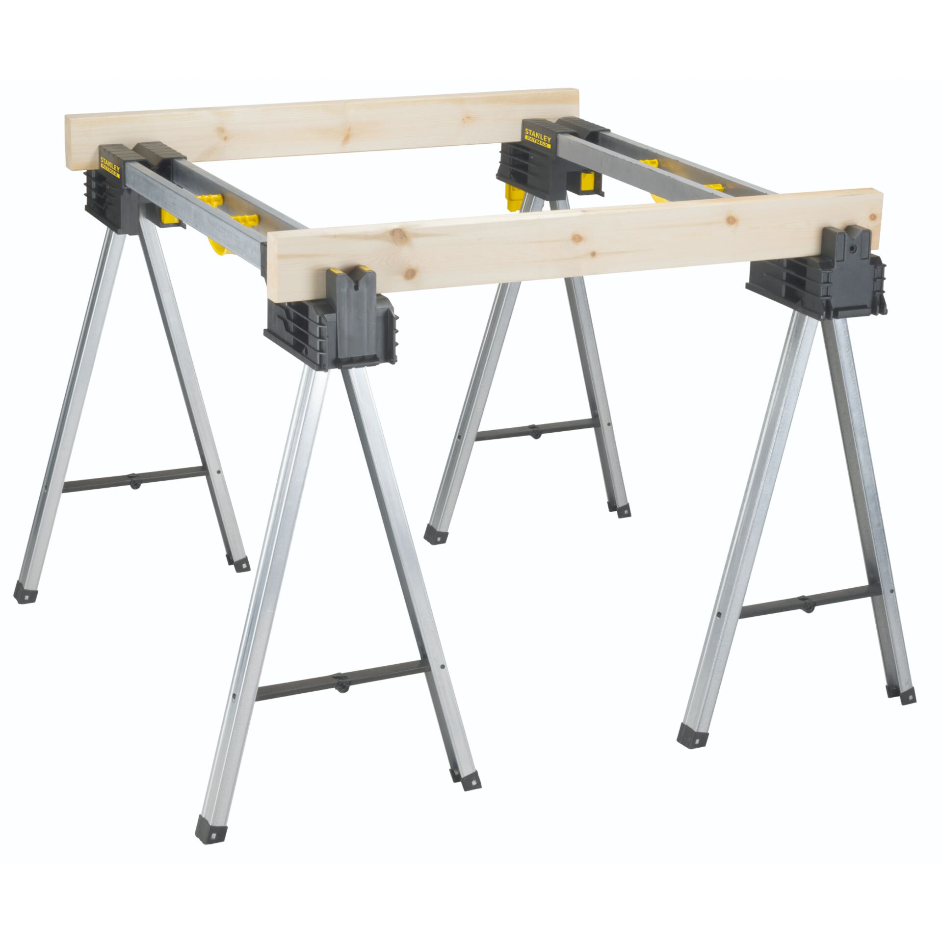 Schreinerbank, Werkbank, Sägenständer, Holzbalken, Klappstütze