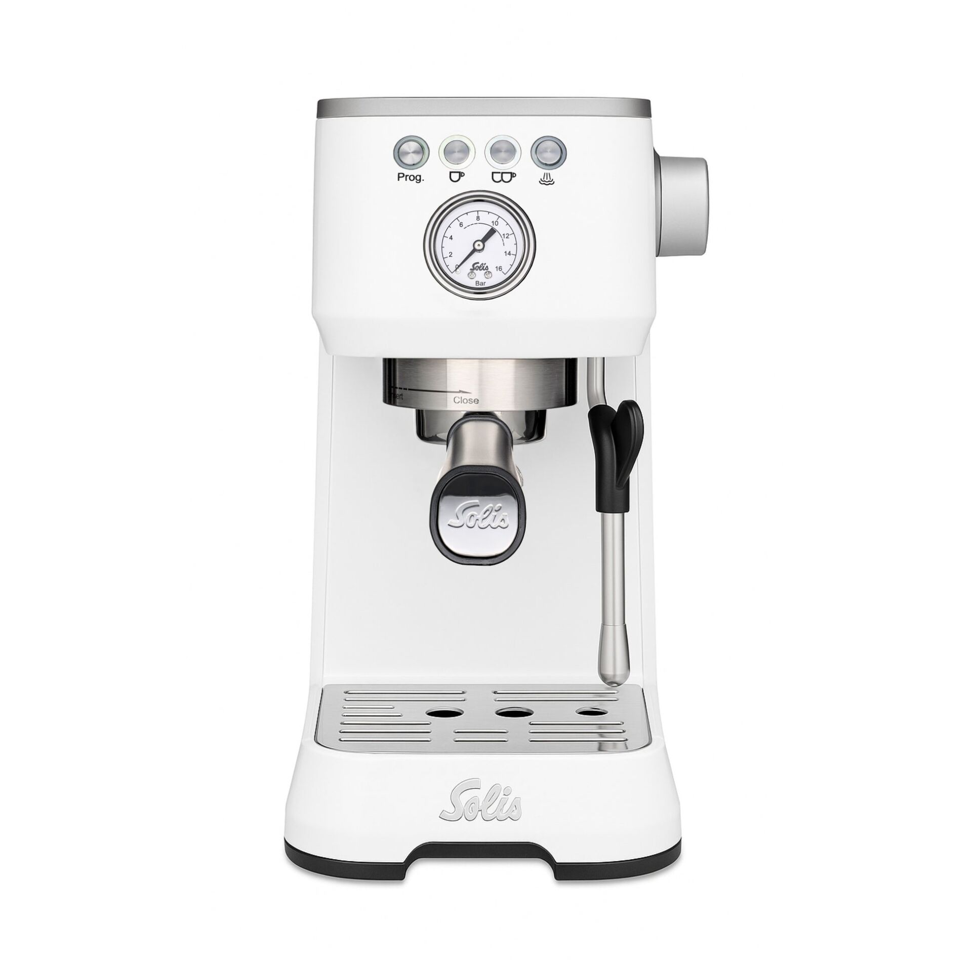 Espresso-Maschine, Kaffeemaschine, Edelstahl, Weiß, Gespür