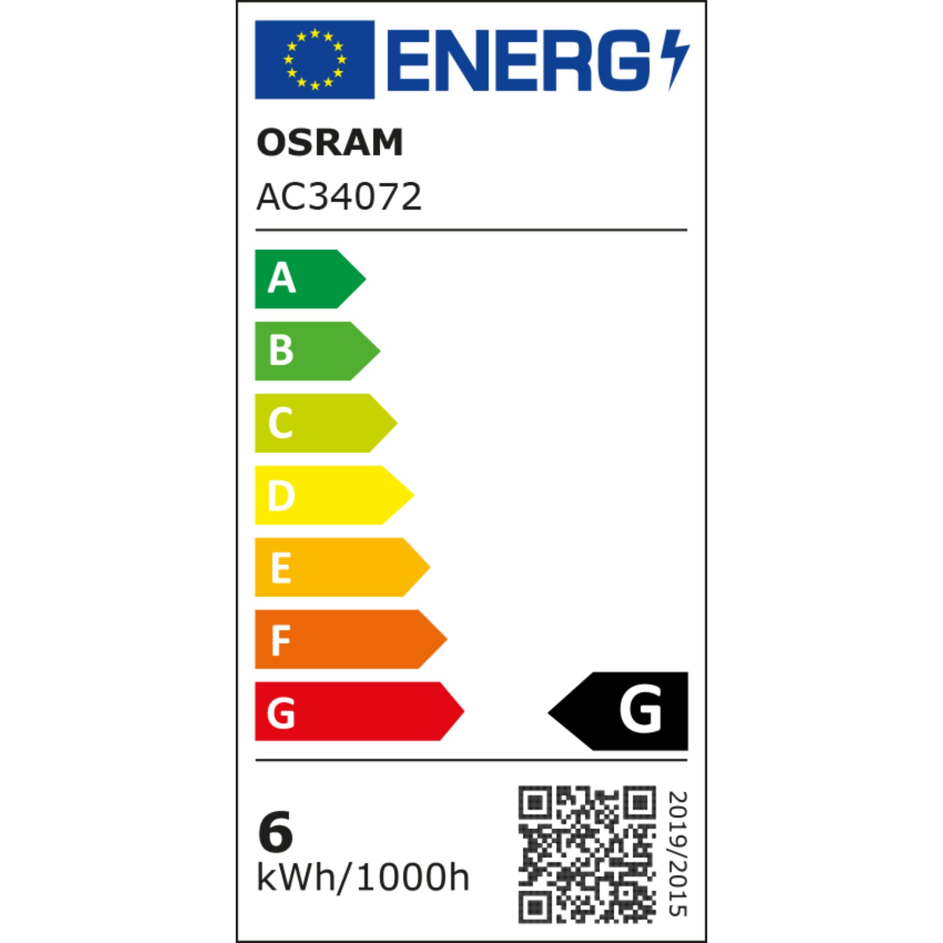 LED, Energieetikett, AC34072, kWh/1000h, Euro-Label