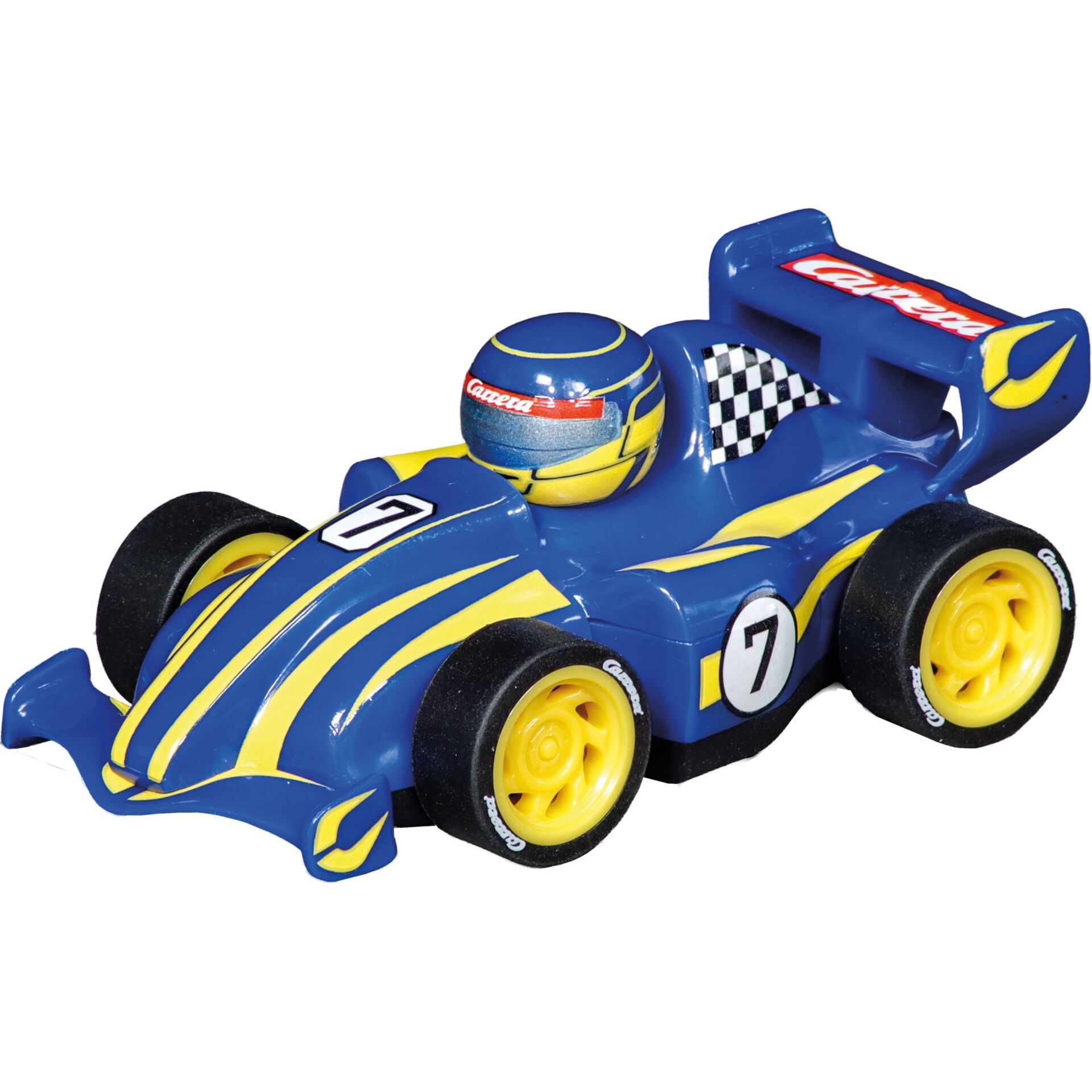 Go-Kart, Rennwagen, Blau Gelb, Mini Spielzeug, Nummer 7