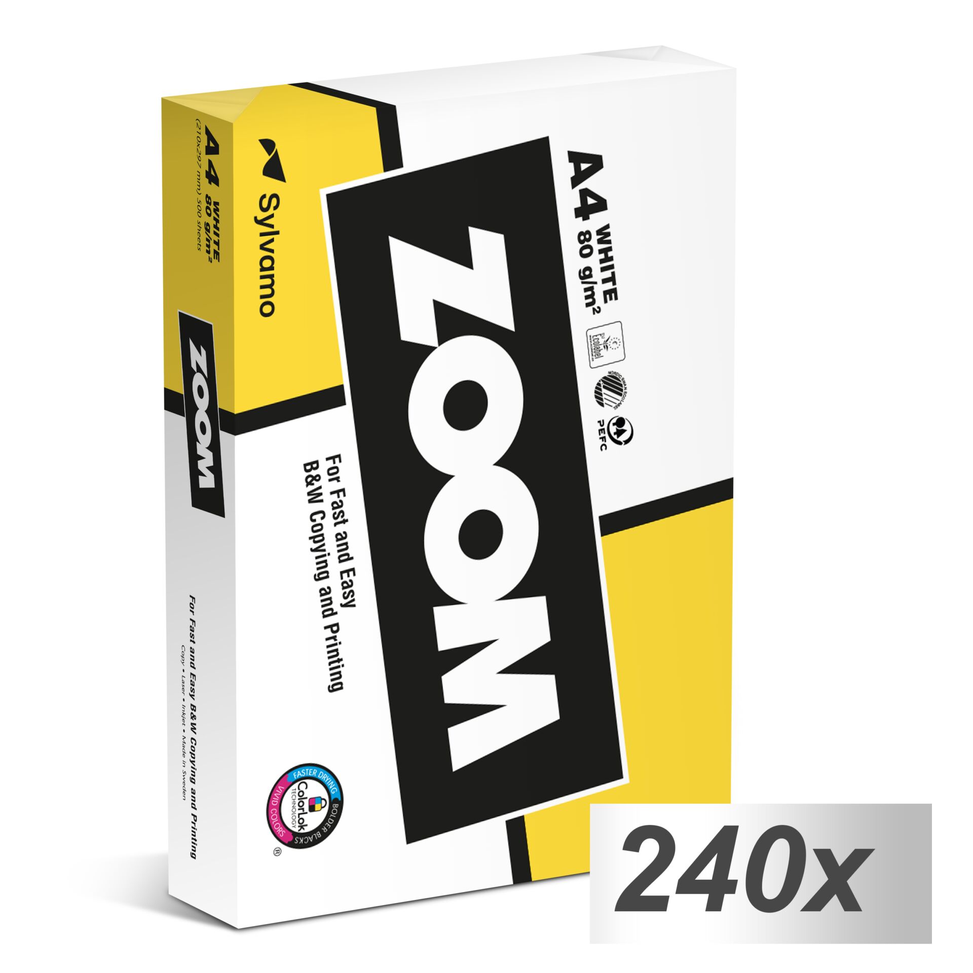 120.000 Blatt ZOOM Kopierpapier  A 4, 80 g, weiß (Palette)