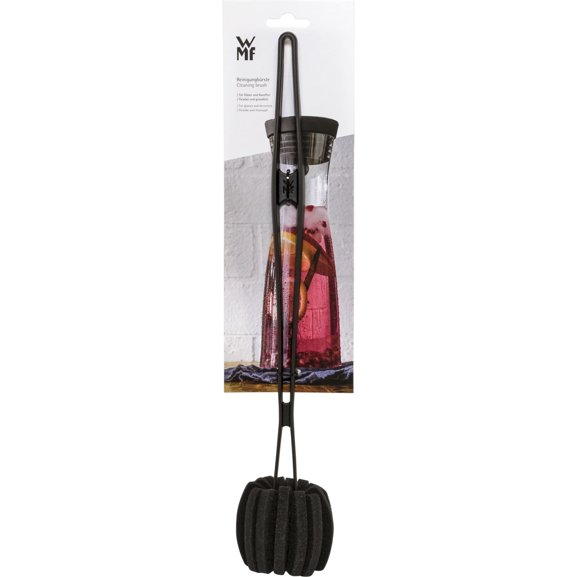 Schwammborsten-Pflegestation, Wasserpumpe, Kaffeebohnen, Glasflasche, Silber/Schwarz