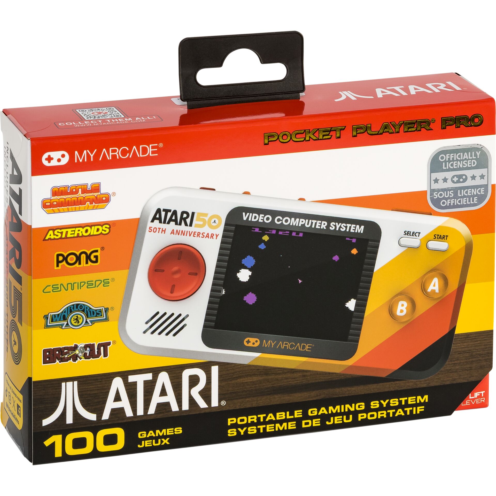 tragbarer Spielkonsole, Handheld-Konsole, Retro-Design, 100 Spiele, Atari-Erbe