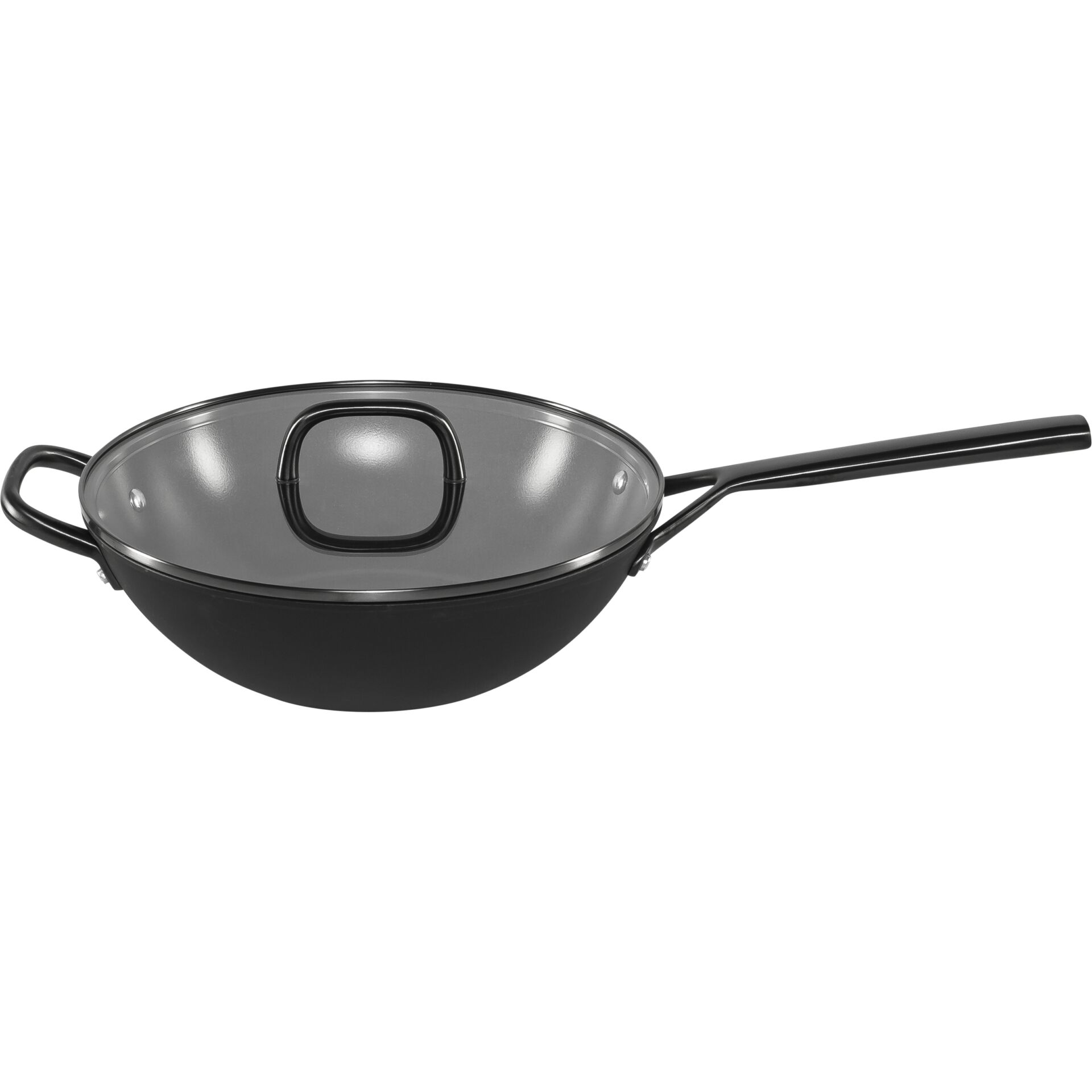 Pfannenwok, Schmorpfanne, Glasdeckel, Antihaft, Induktionsgeeignet