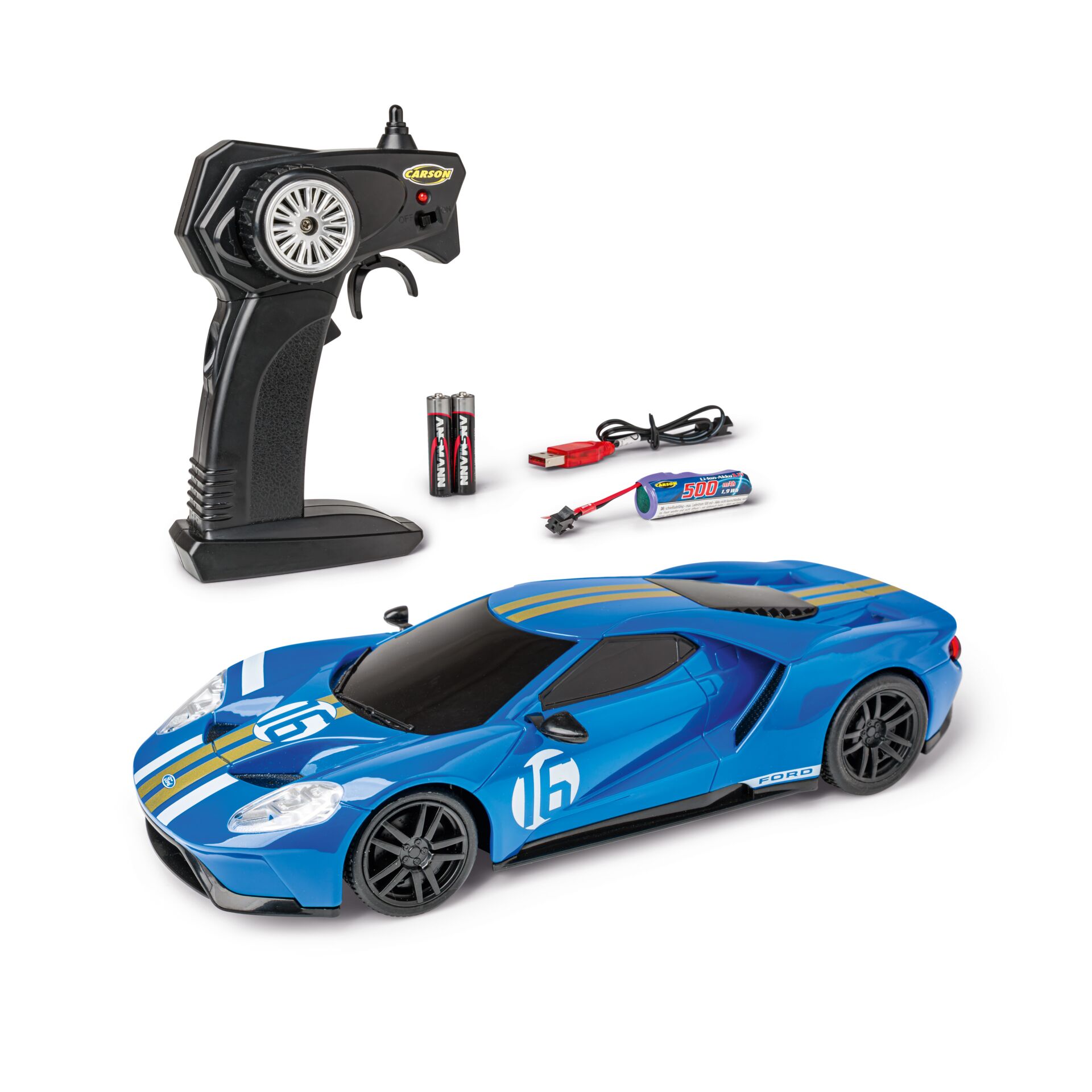 RC-Auto, Fernsteuerung, Sportwagen, Blau, Batterien enthalten