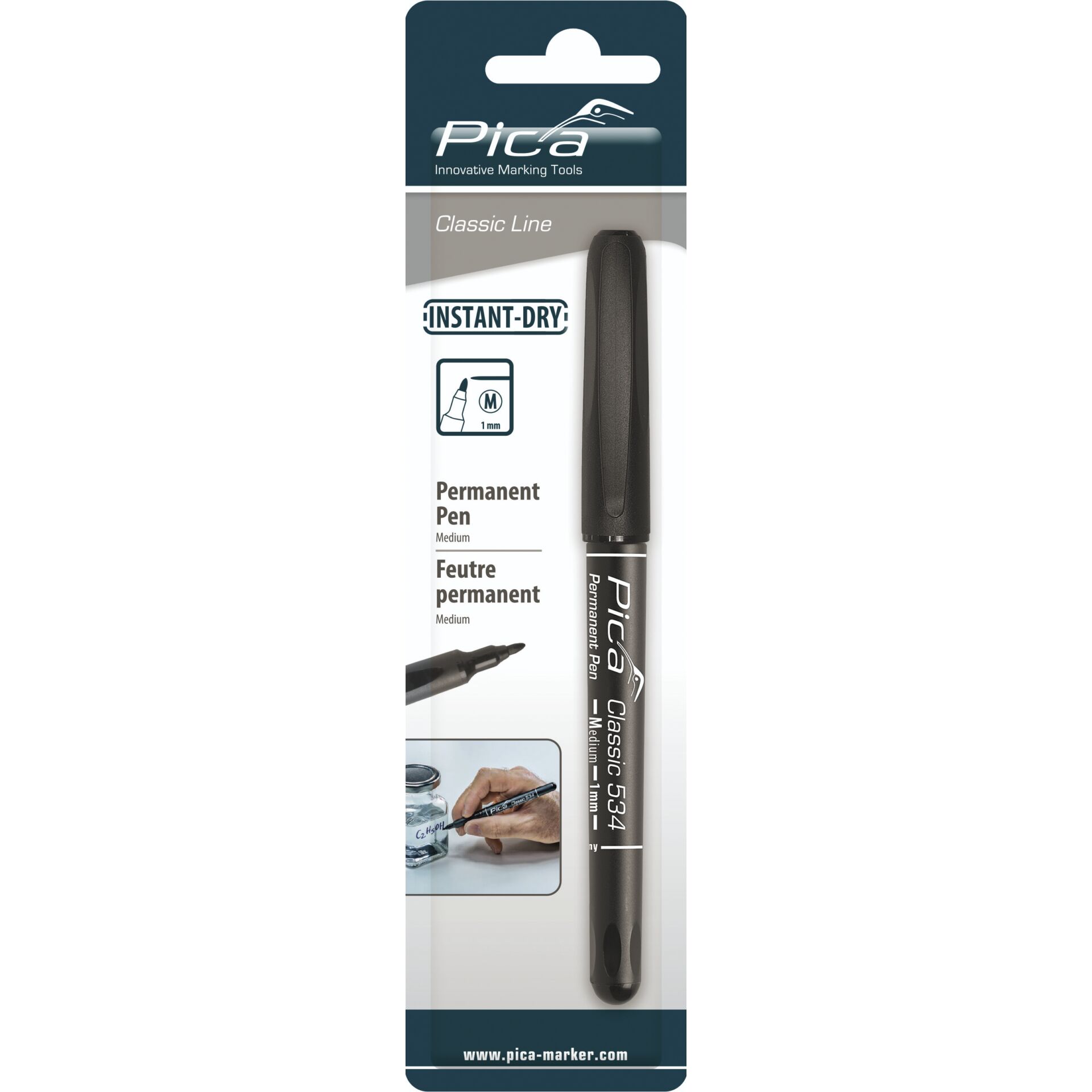 Pica Permanent-Pen, 1,0mm  schwarz / SB