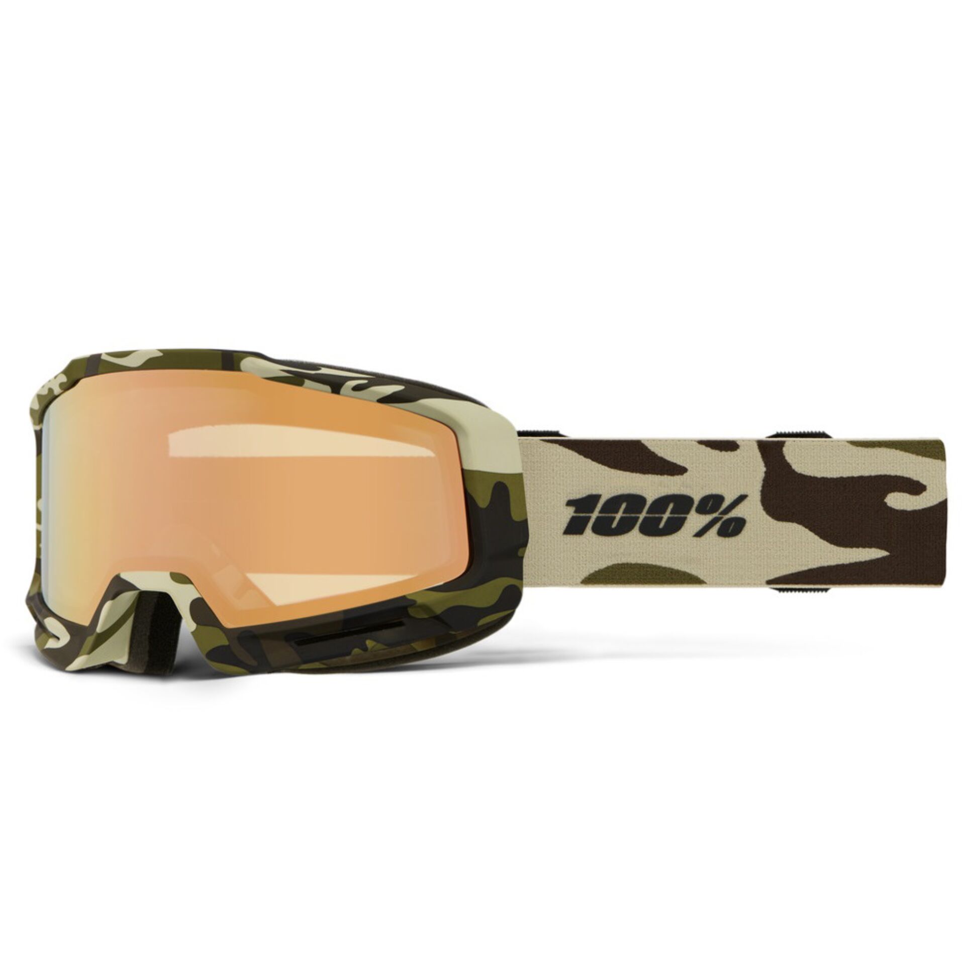 Goggles, Skibrille, Camouflage, Schwarz-Grün, Brilleband